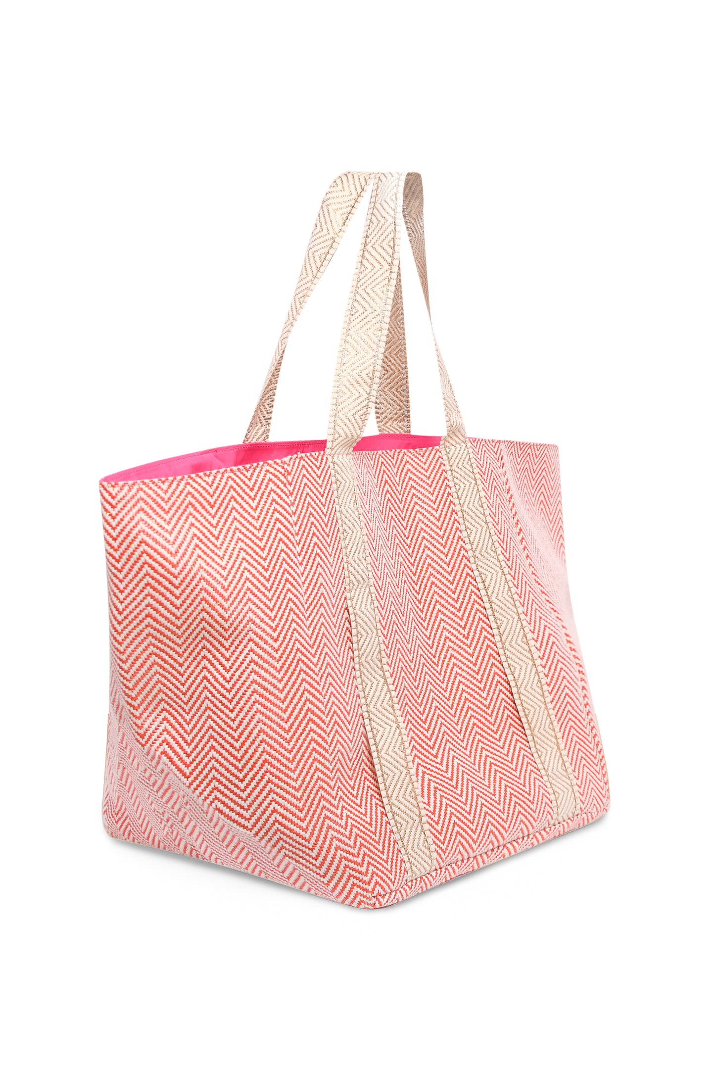 RED & GOLD ZIG ZAG BEACH BAG