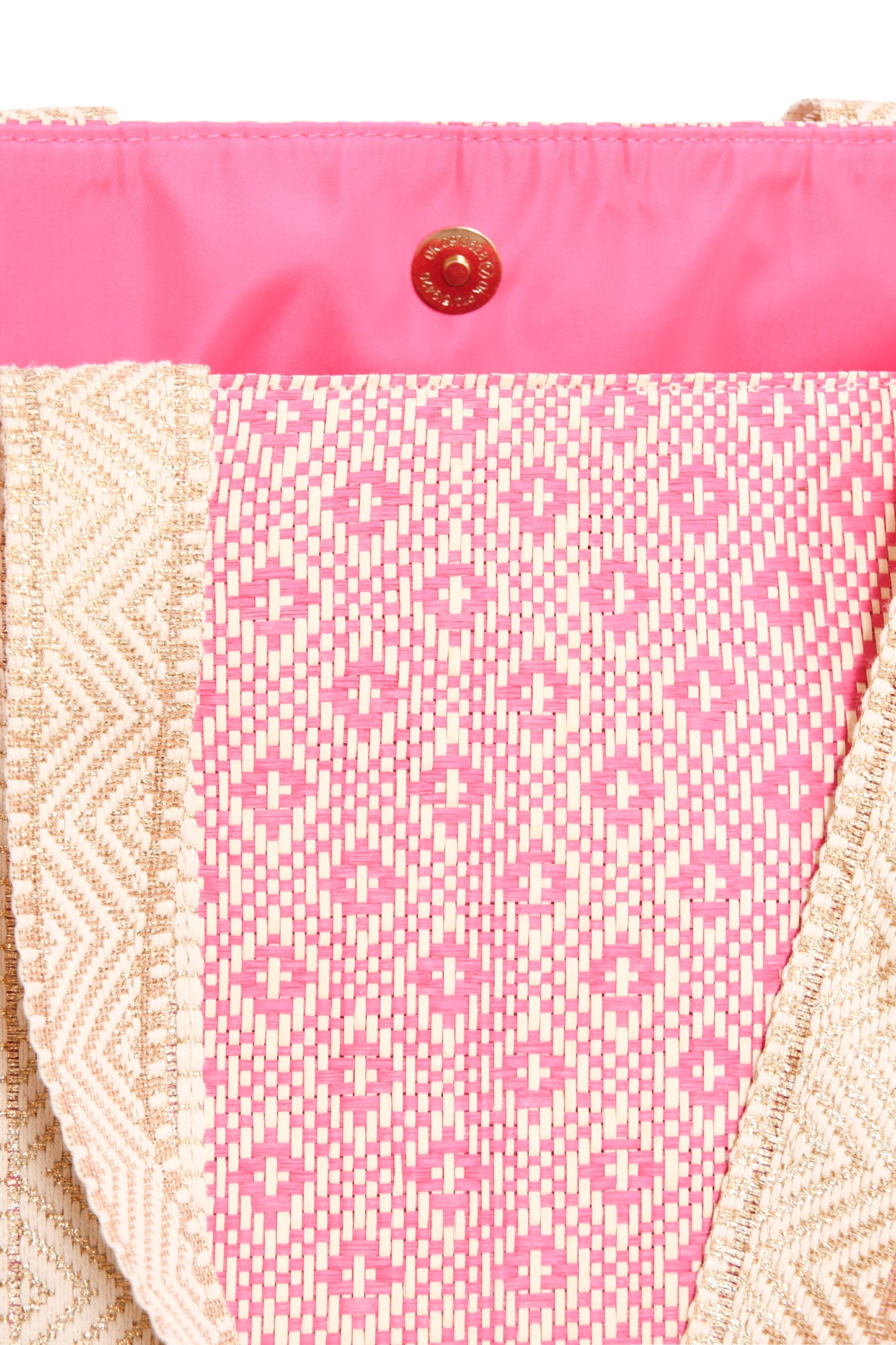 DIAMOND WEAVE BEACH BAG - PINK Cockatoo