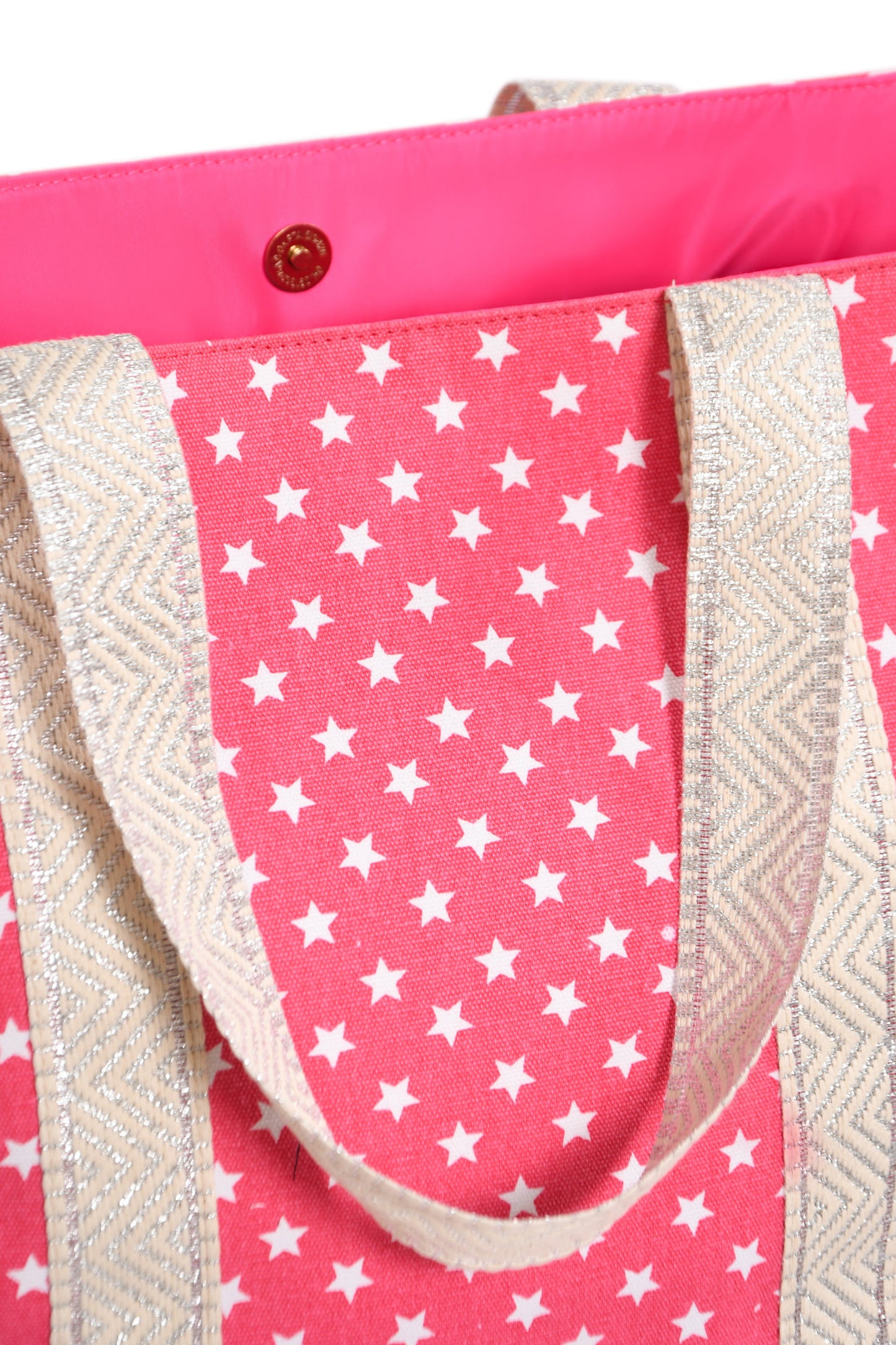 CORAL PINK/SILVER STARGAZER BEACH BAG Cockatoo