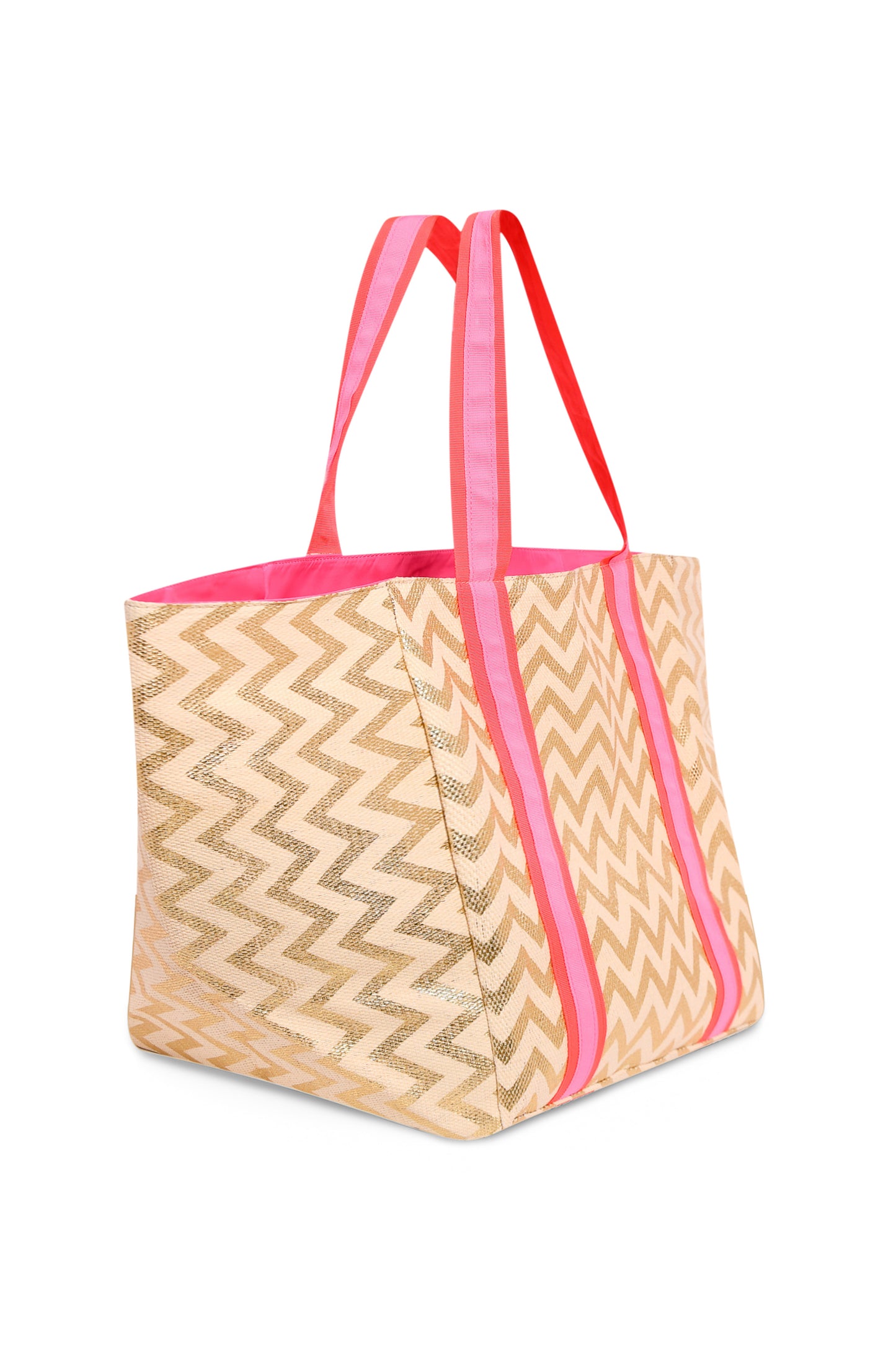 ZIG ZAG WITH PINK BEACH BAG