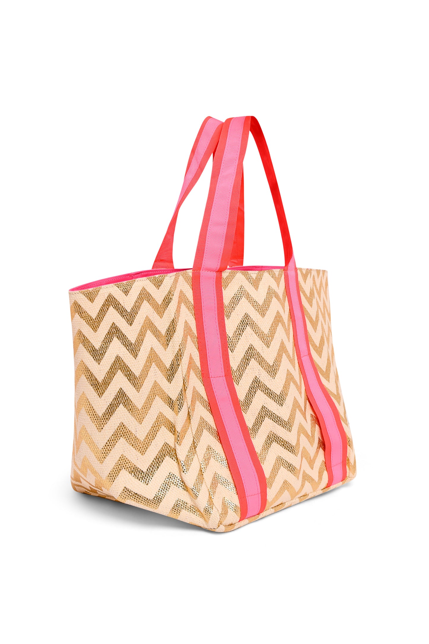 SMALL | KIDS GOLD ZIG-ZAG BEACH BAG