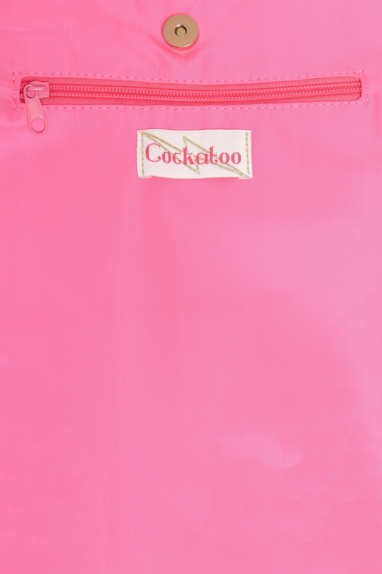ZIG ZAG BEACH BAG with PINK STRAPS Cockatoo