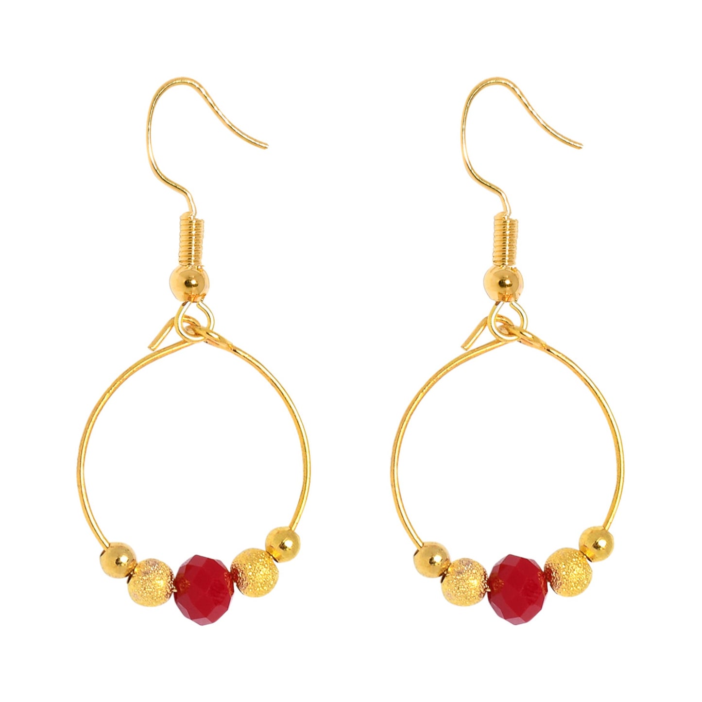 BIRDIE EARRINGS - FACETED RED