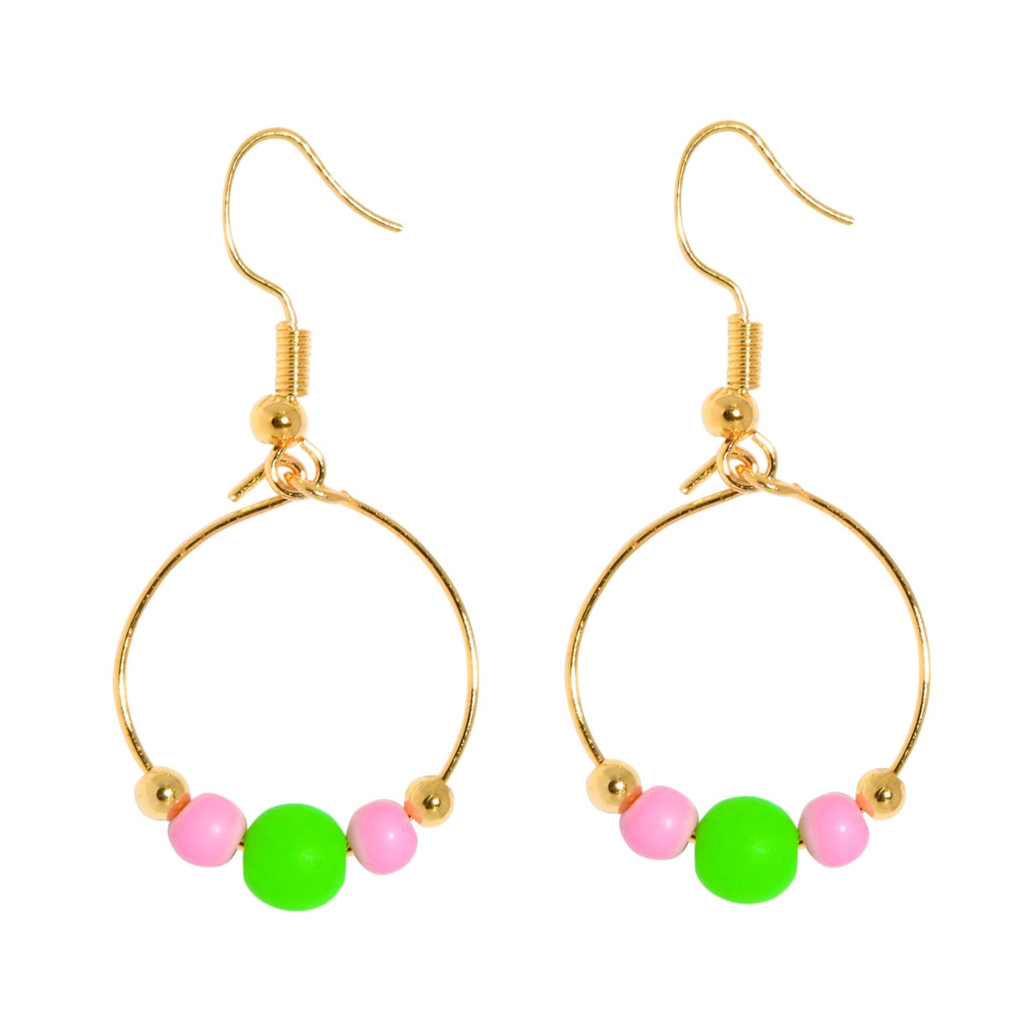 BOPPER EARRINGS - GREEN/PINK Cockatoo