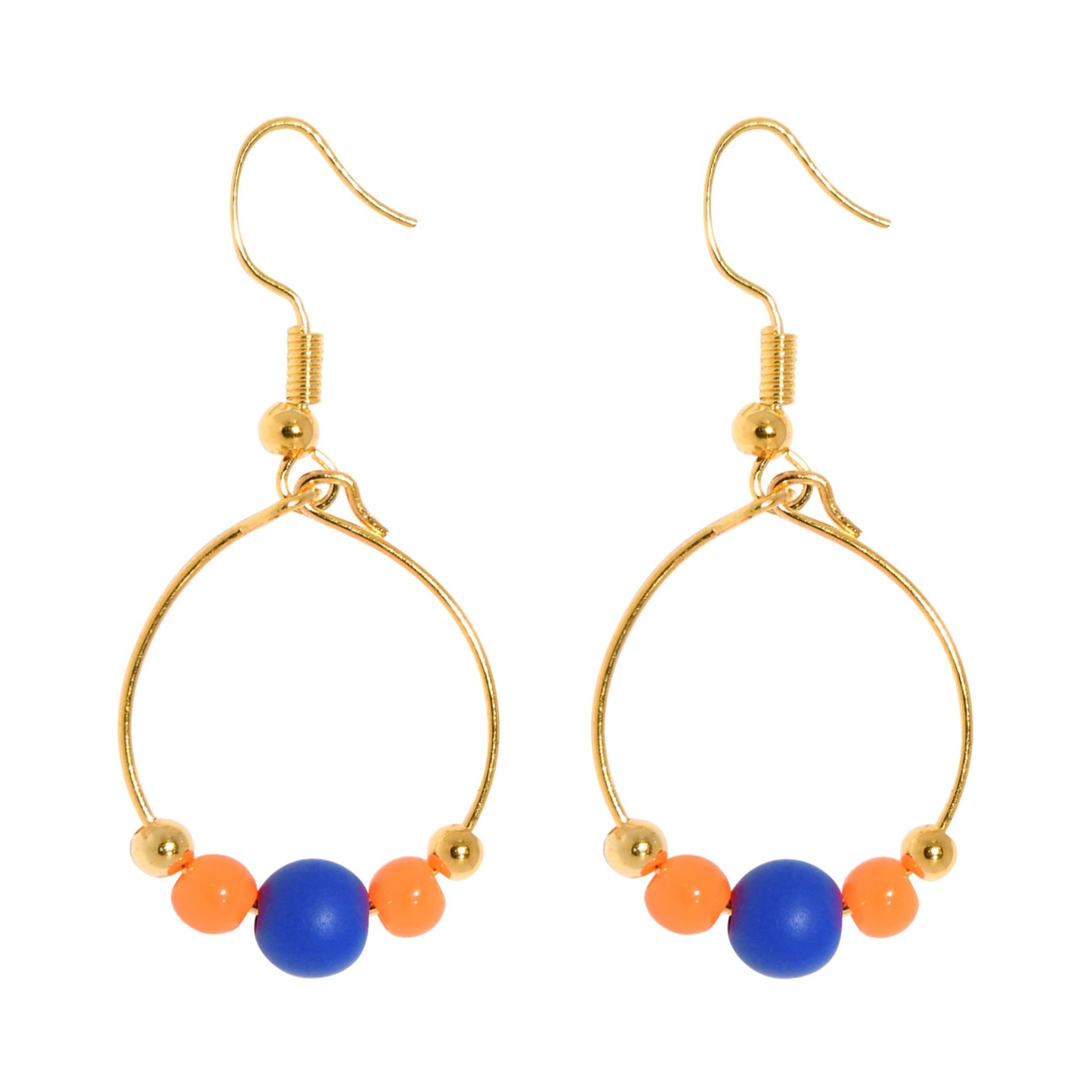 BOPPER EARRINGS - BLUE/ORANGE