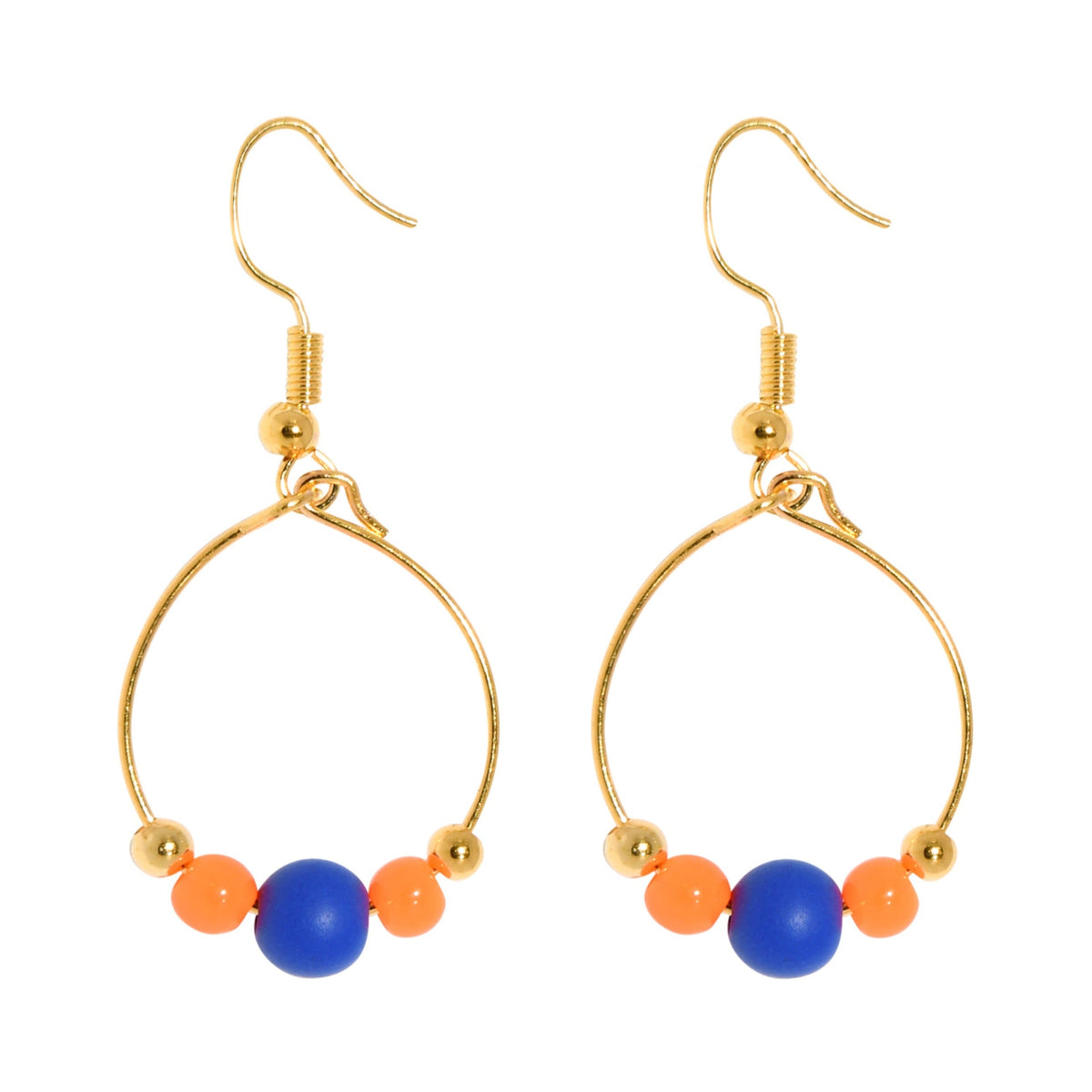 BOPPER EARRINGS - BLUE/ORANGE Cockatoo