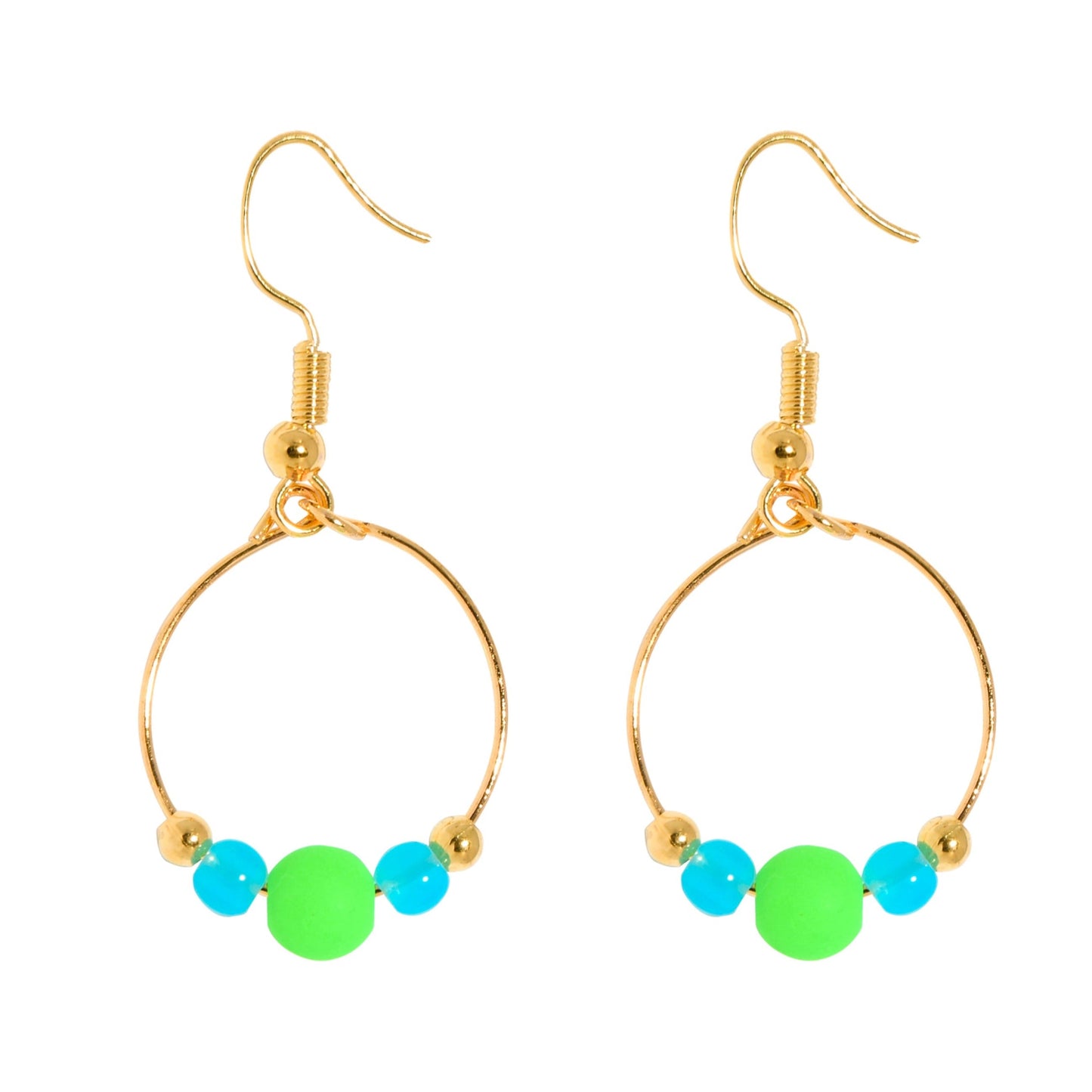 BOPPER EARRINGS - GREEN/AQUA Cockatoo