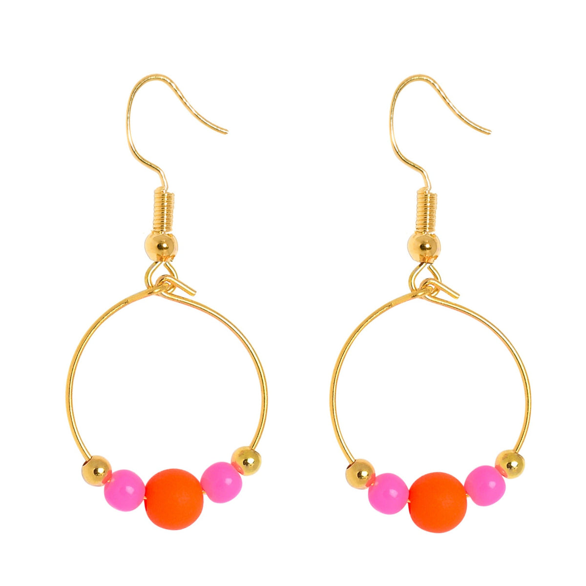 BOPPER EARRINGS - ORANGE/HOT PINK Cockatoo