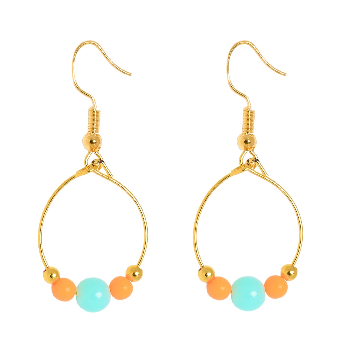 BOPPER EARRINGS - TURQUOISE/ORANGE