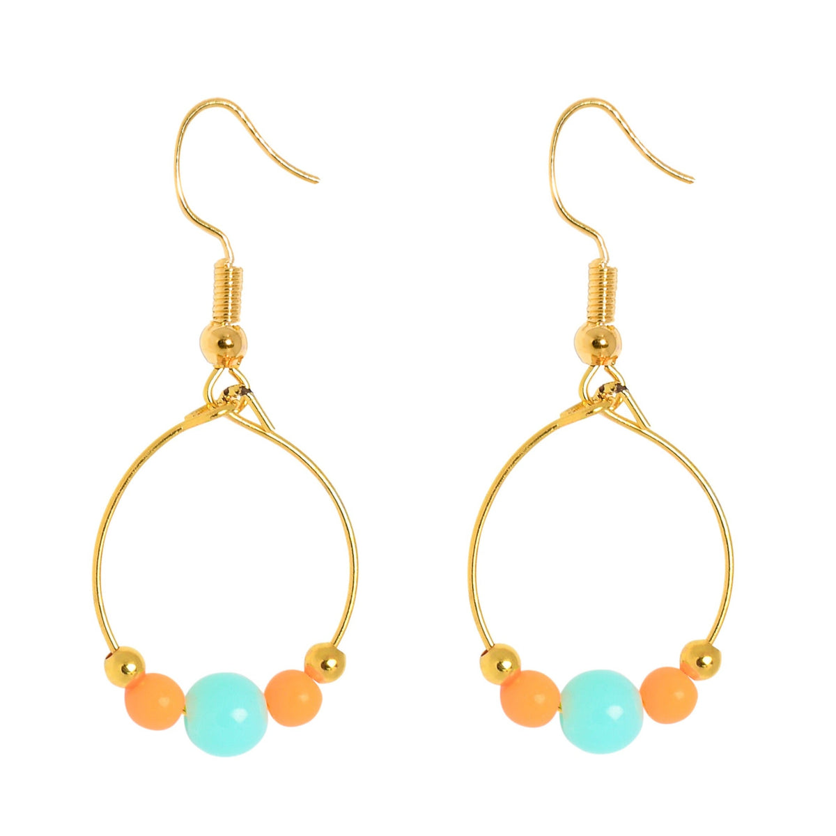 BOPPER EARRINGS - TURQUOISE/ORANGE Cockatoo