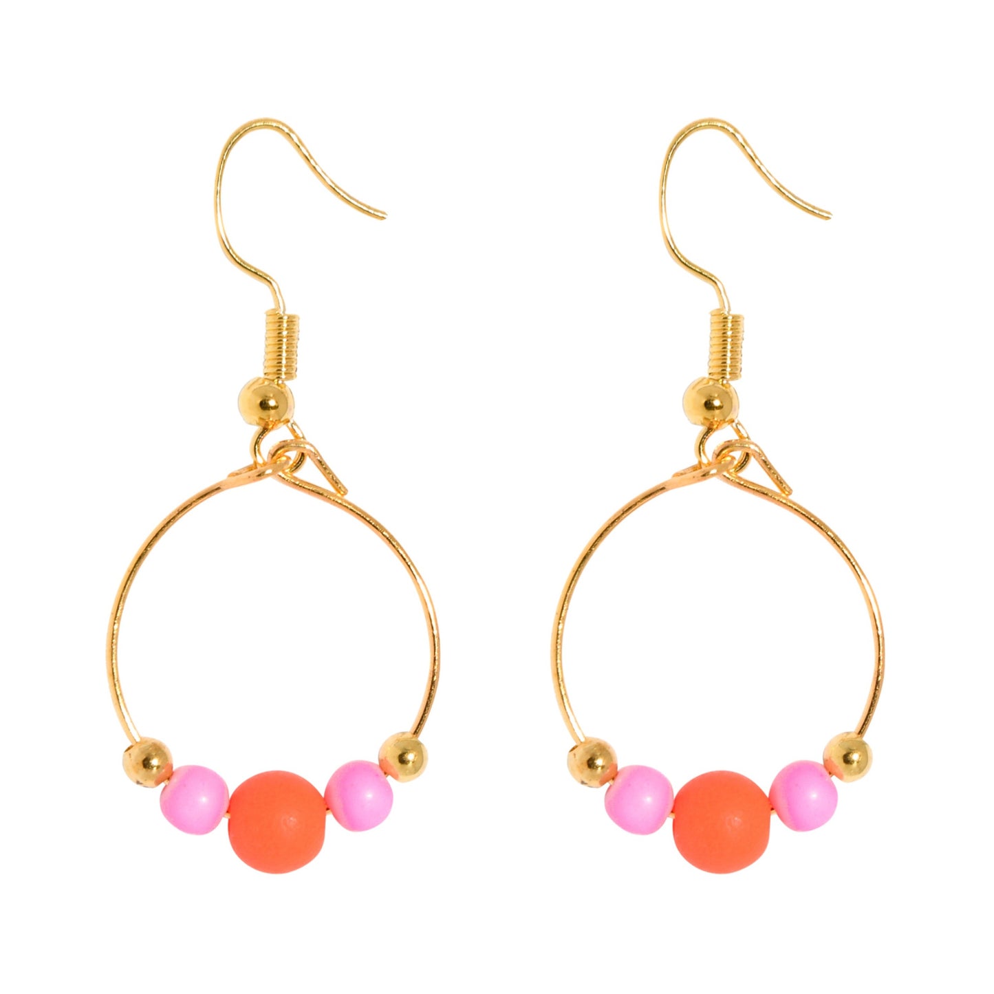 BOPPER EARRINGS - ORANGE/LIGHT PINK