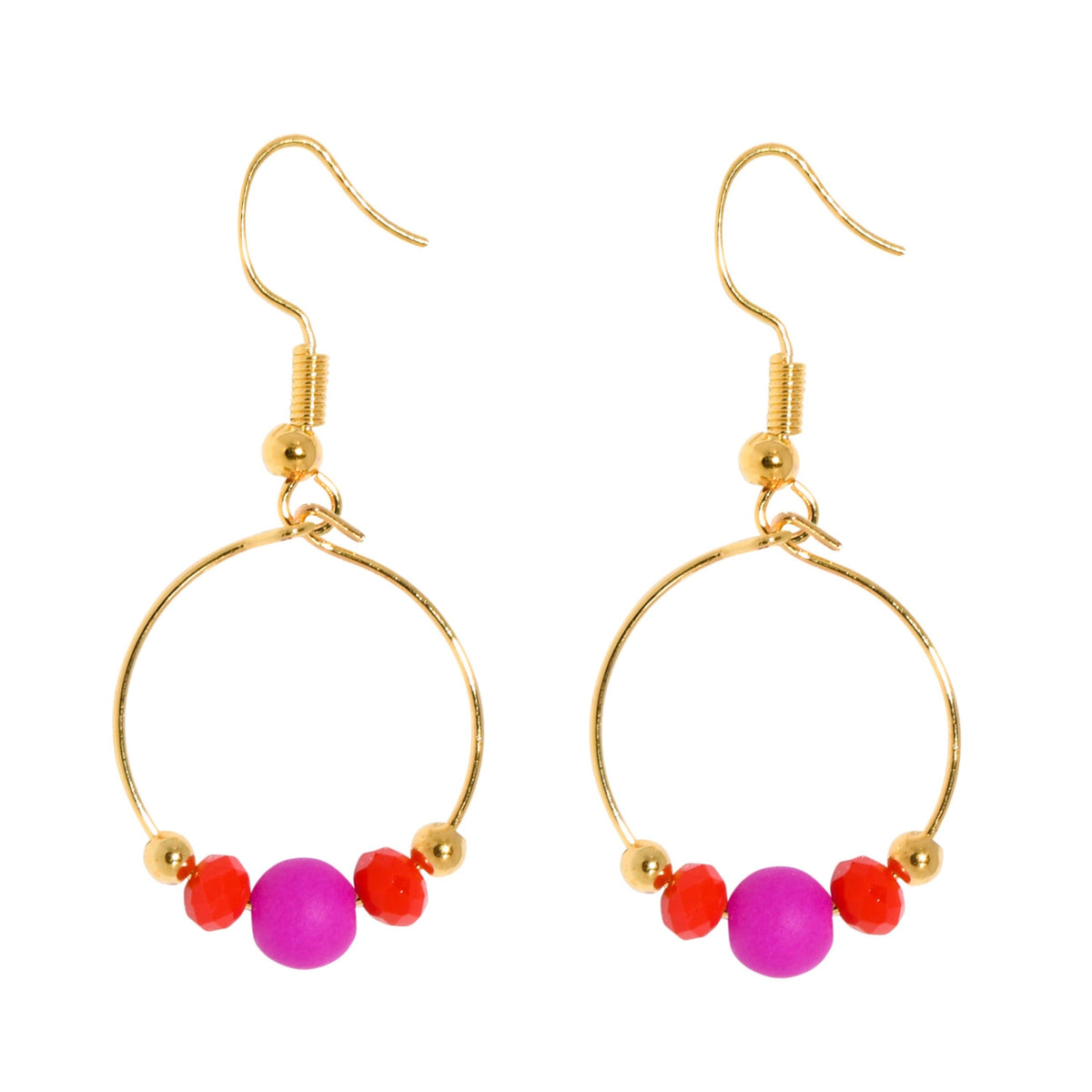 BOPPER EARRINGS - PURPLE/RED Cockatoo