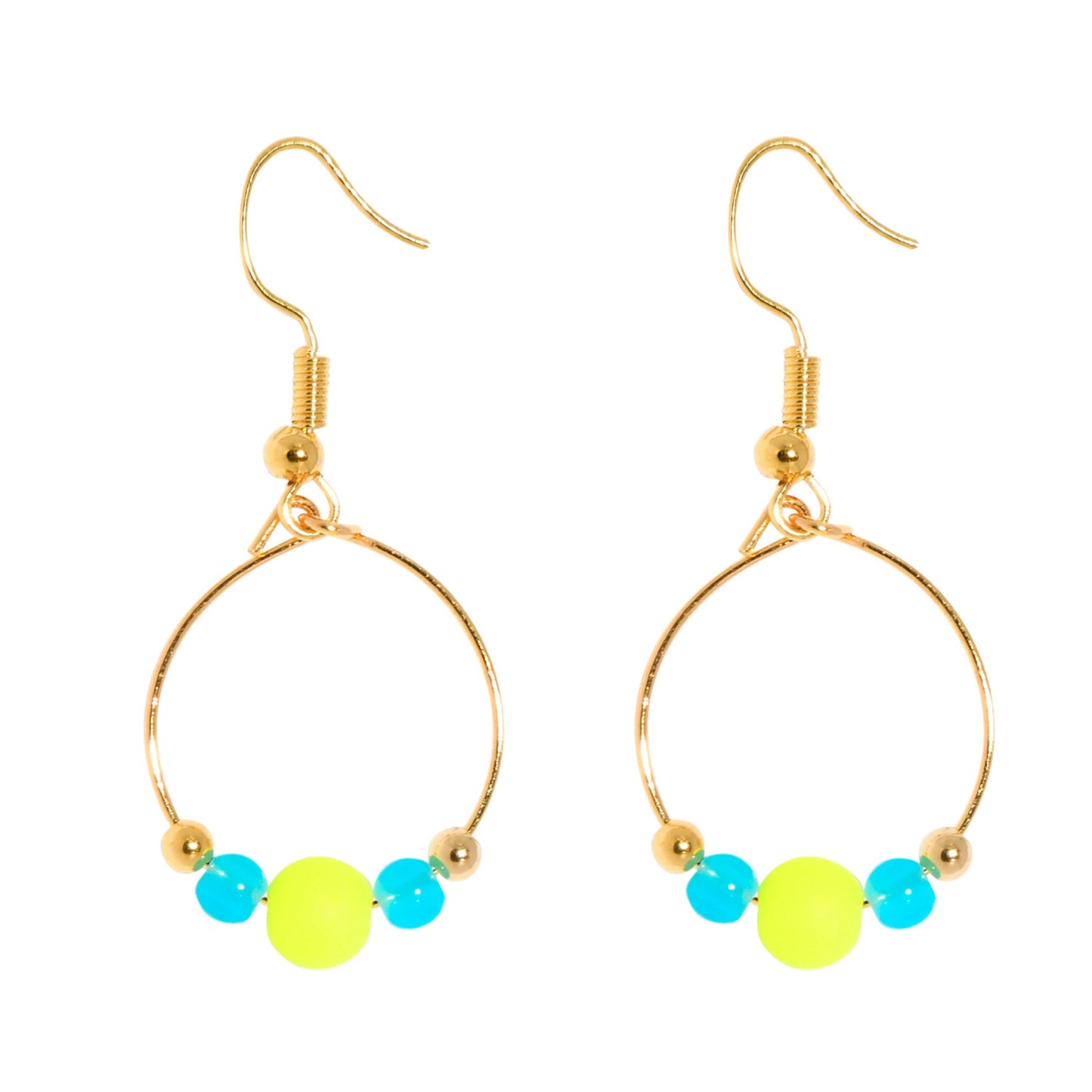 BOPPER EARRINGS - YELLOW/TURQUOISE Cockatoo