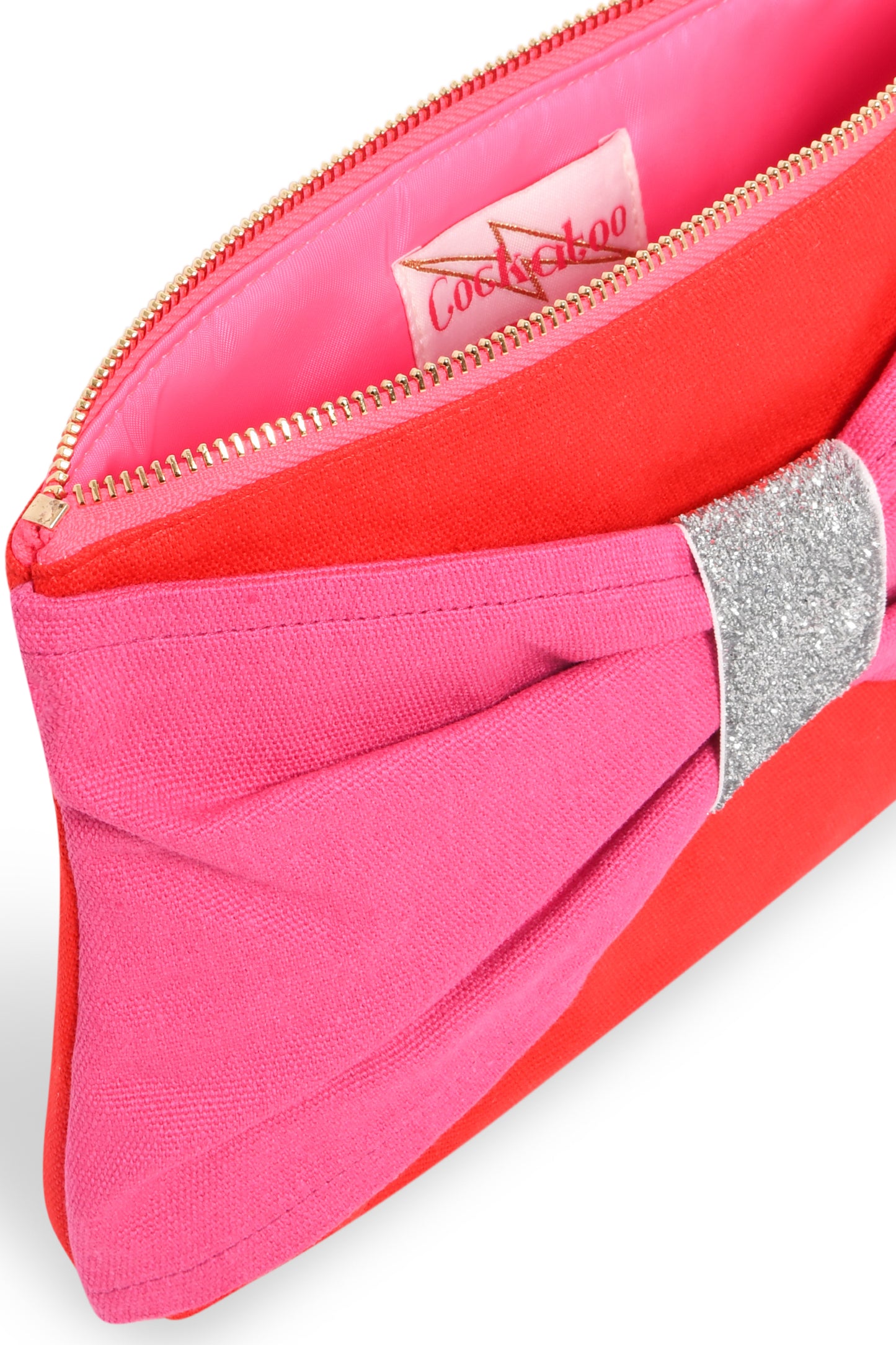 RED/PURPLE BOW CLUTCH