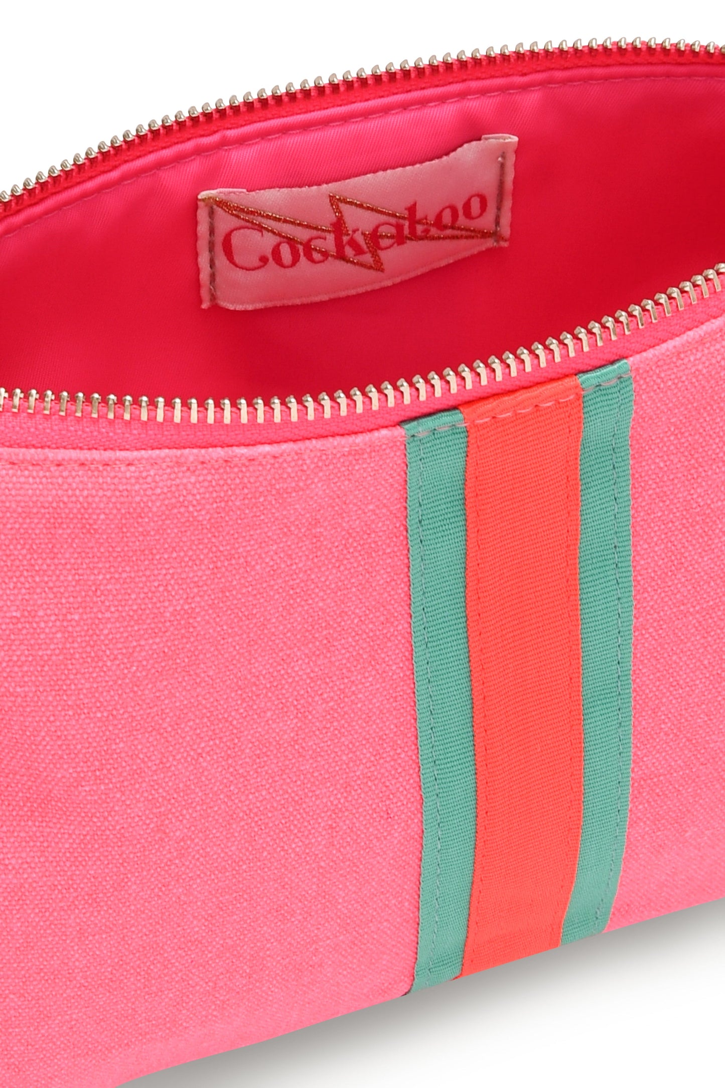 BRIGHT PINK LUCKY STRIPE CLUTCH Cockatoo