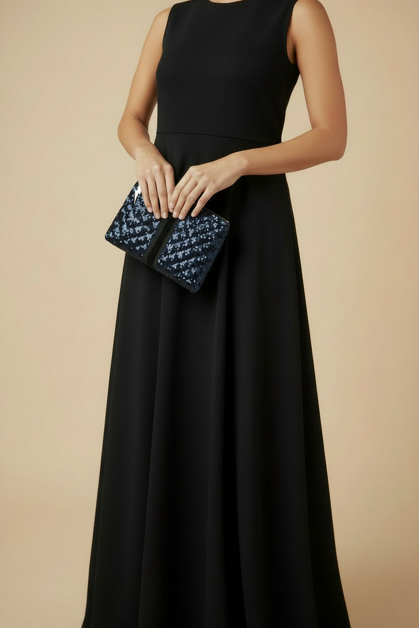 NAVY SEQUINNED DIAMOND CLUTCH Cockatoo