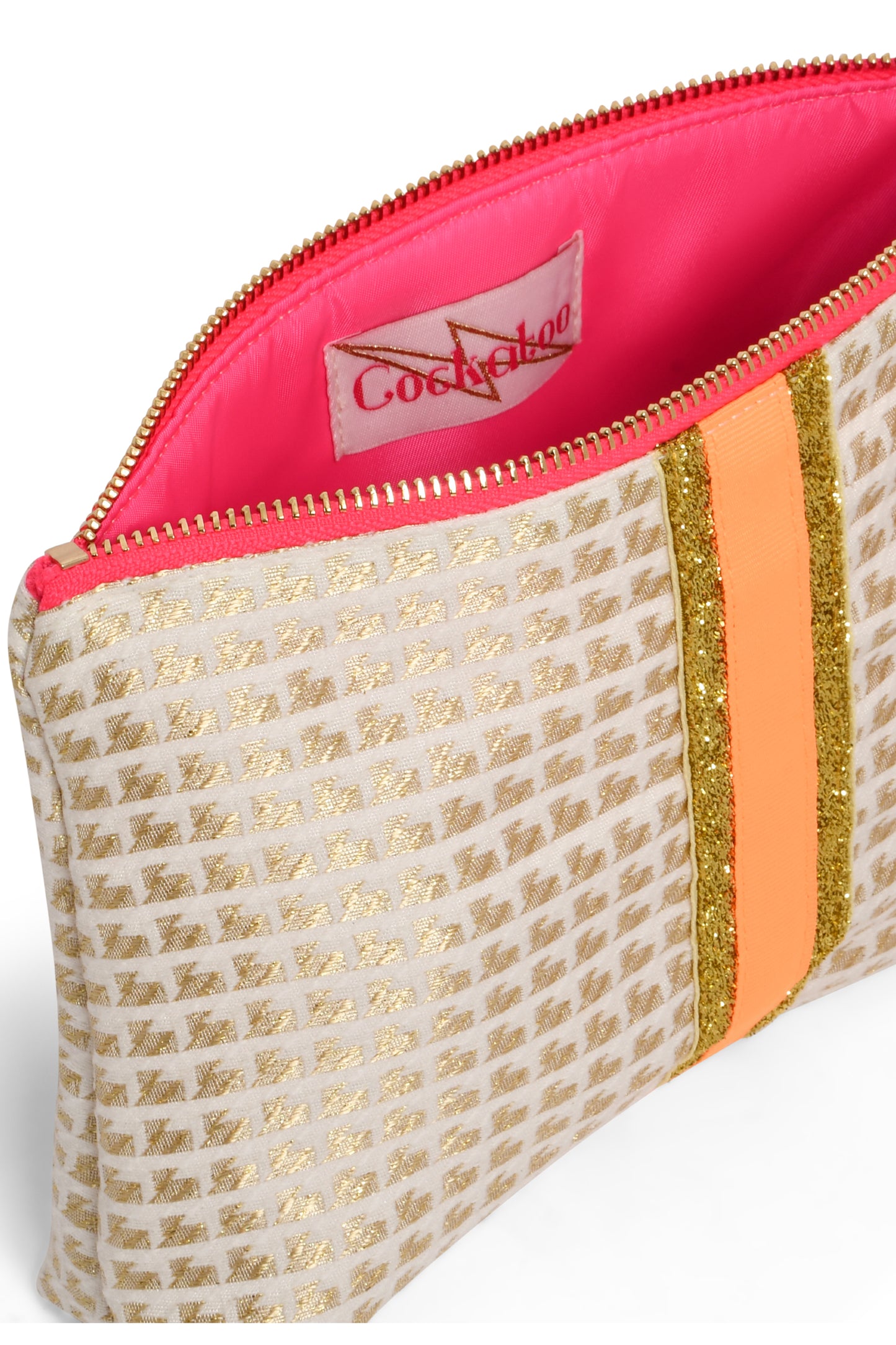 GOLDEN ARROW WOVEN CLUTCH