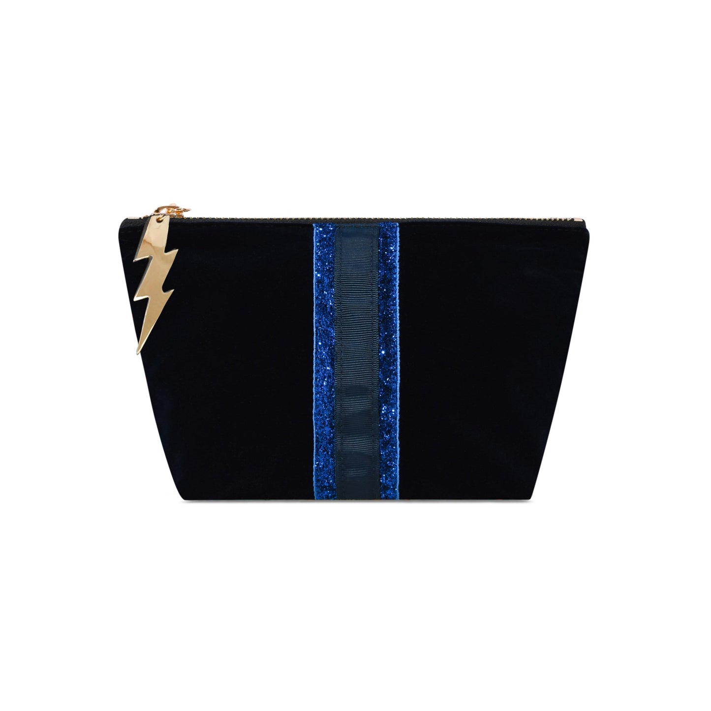SMALL NAVY VELVET BAG