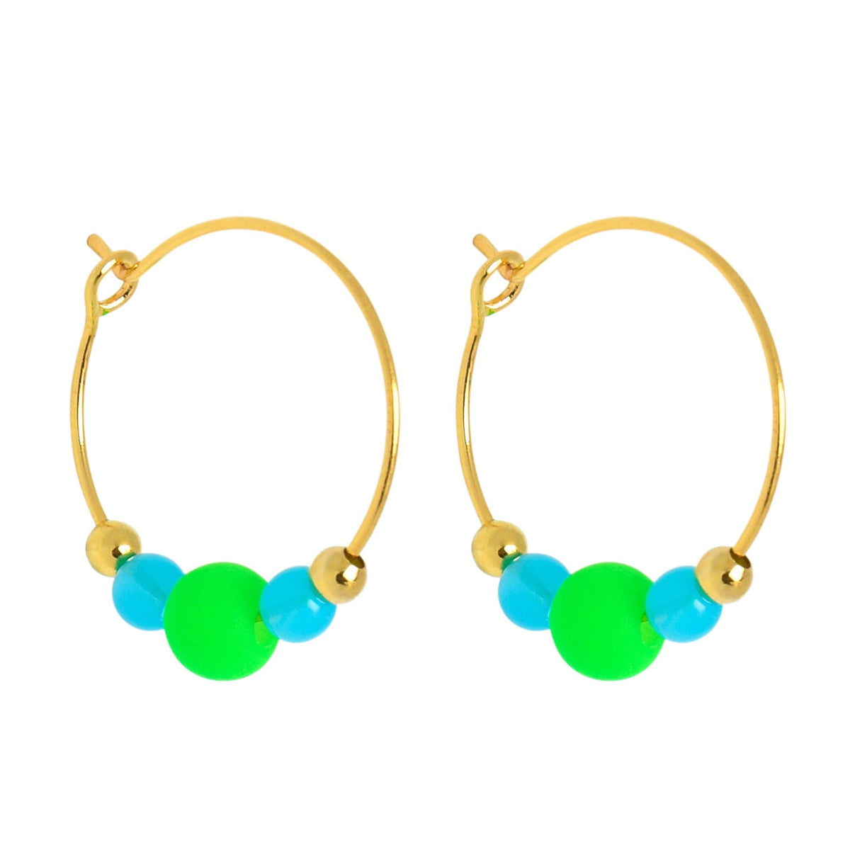 COLOURPOP EARRINGS - GREEN/TURQUOISE Cockatoo