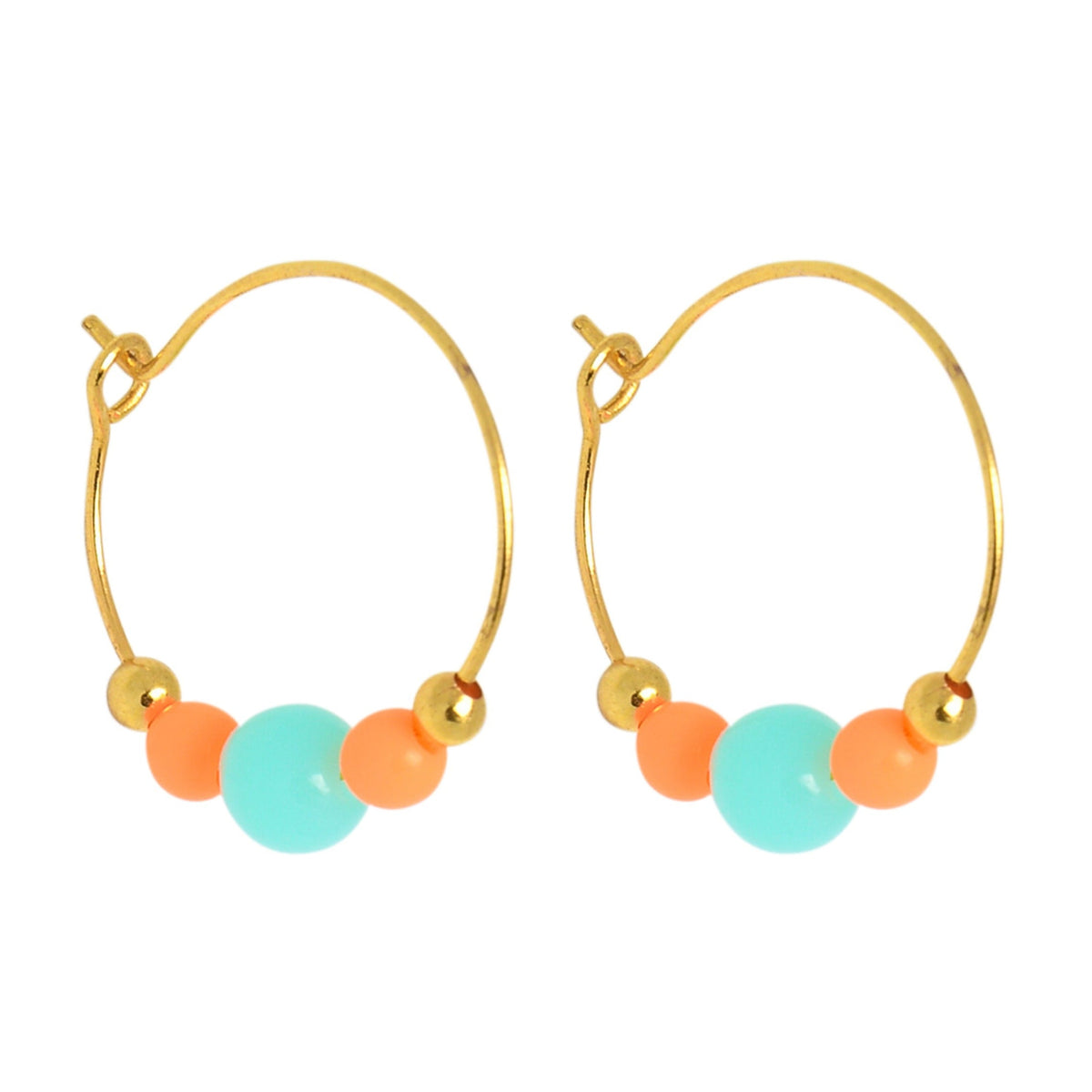 COLOURPOP EARRINGS - TURQ/ORANGE NEW Cockatoo