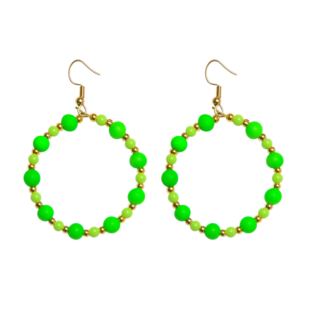 BEADED CIRQUE HOOPS - GREENS Cockatoo