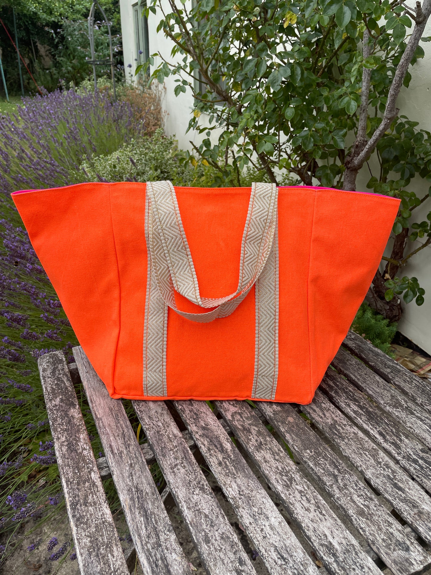 ORANGE & GOLD BEACH BAG