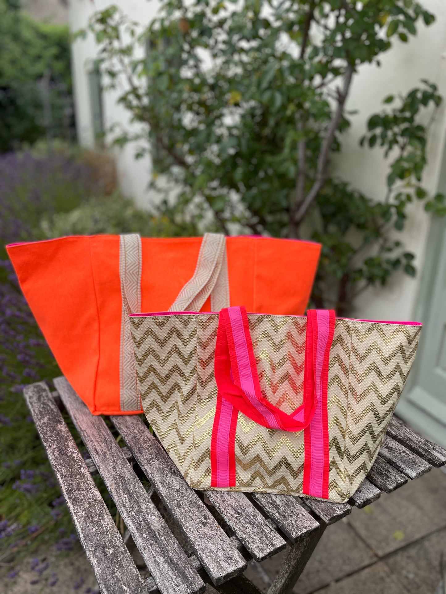 SMALL | KIDS GOLD ZIG-ZAG BEACH BAG
