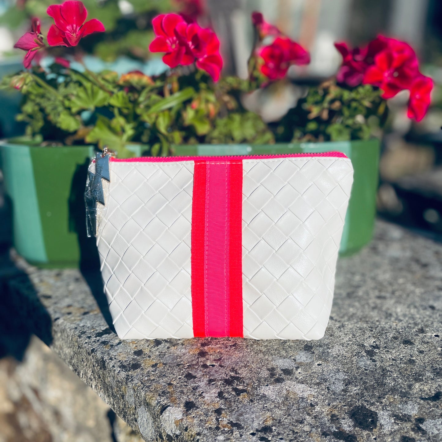 SMALL CREAM WEAVE EFFECT BAG