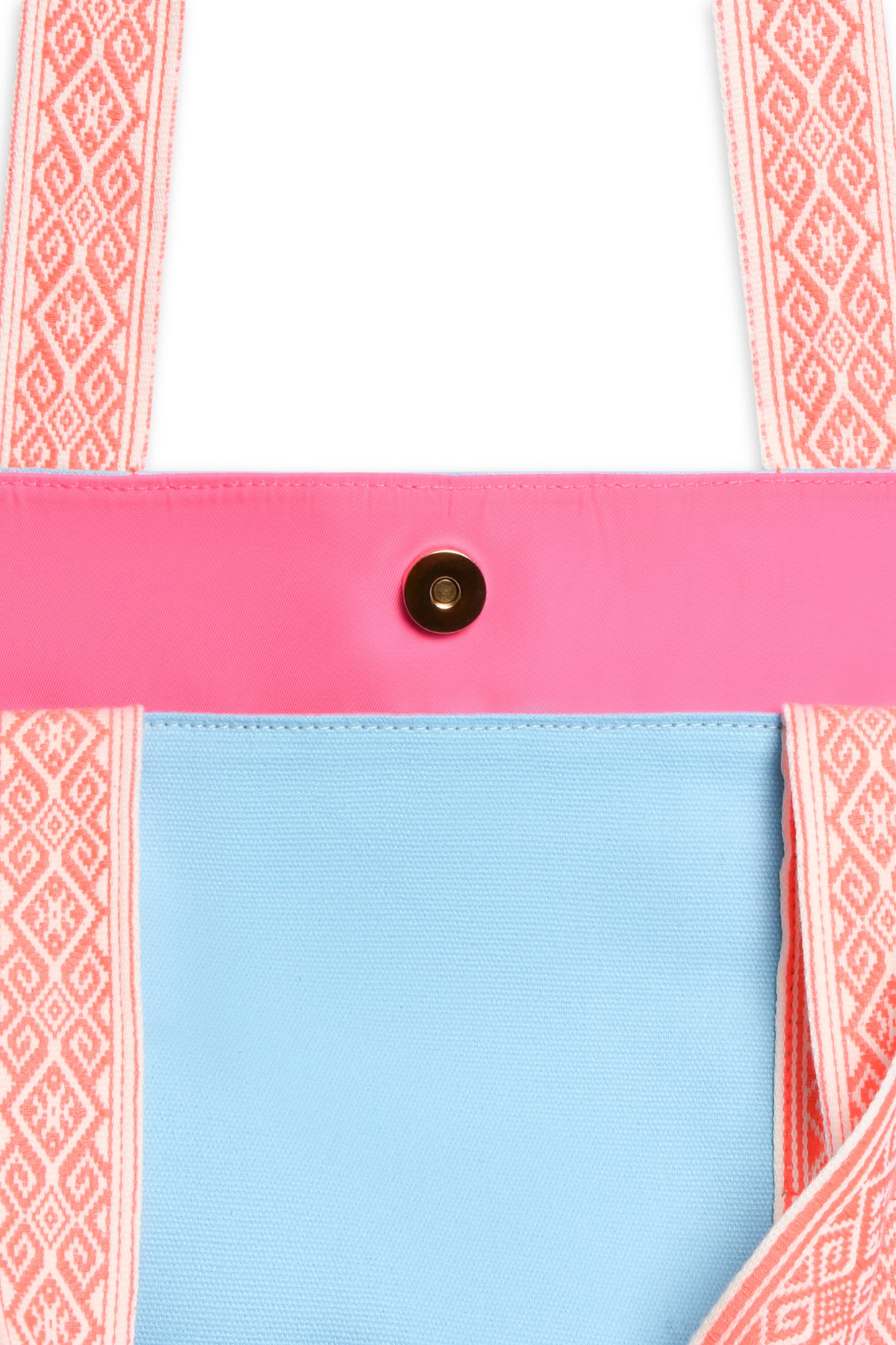TURQUOISE COTTON CANVAS BEACH BAG