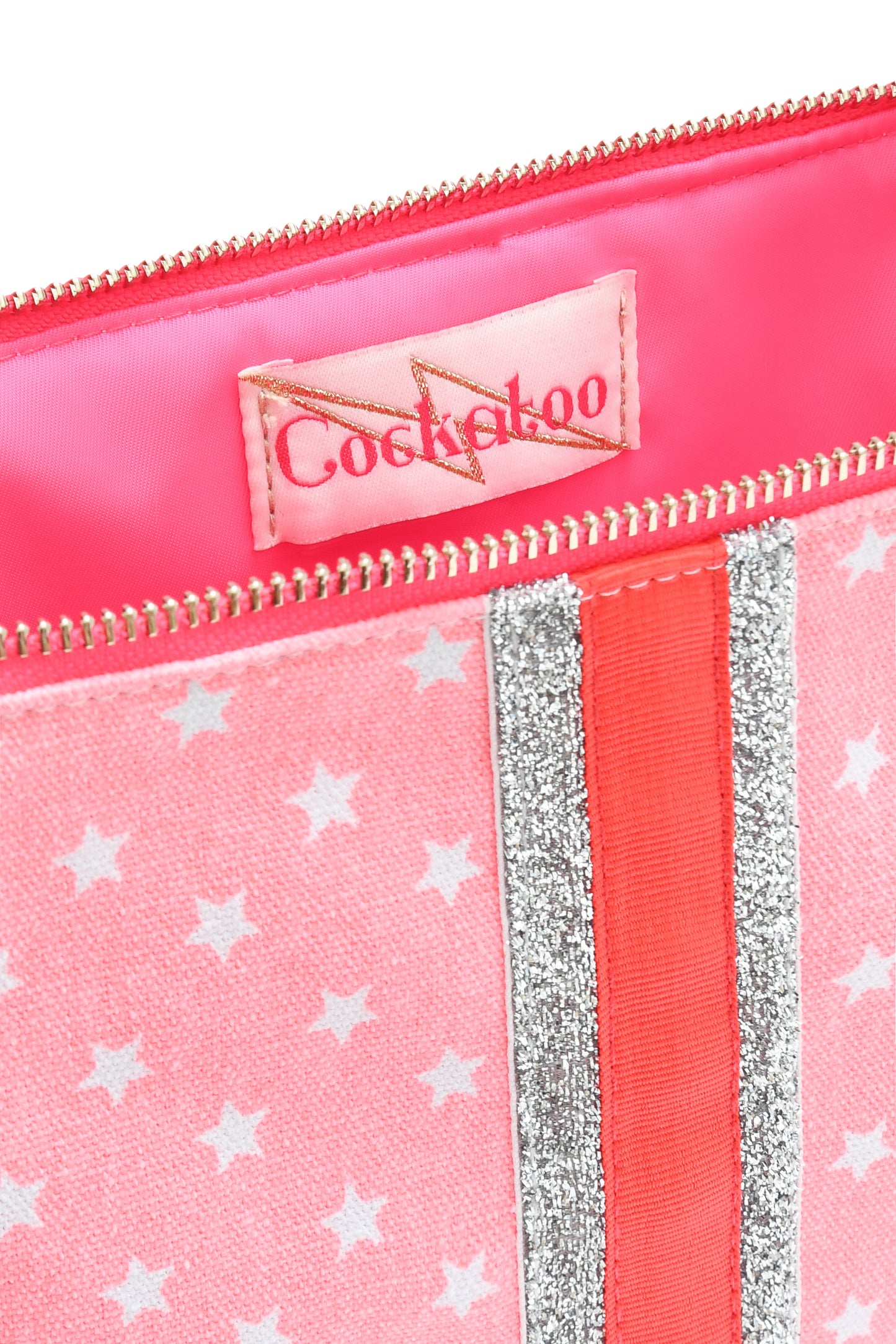LARGE PINK STAR GLITTER BAG