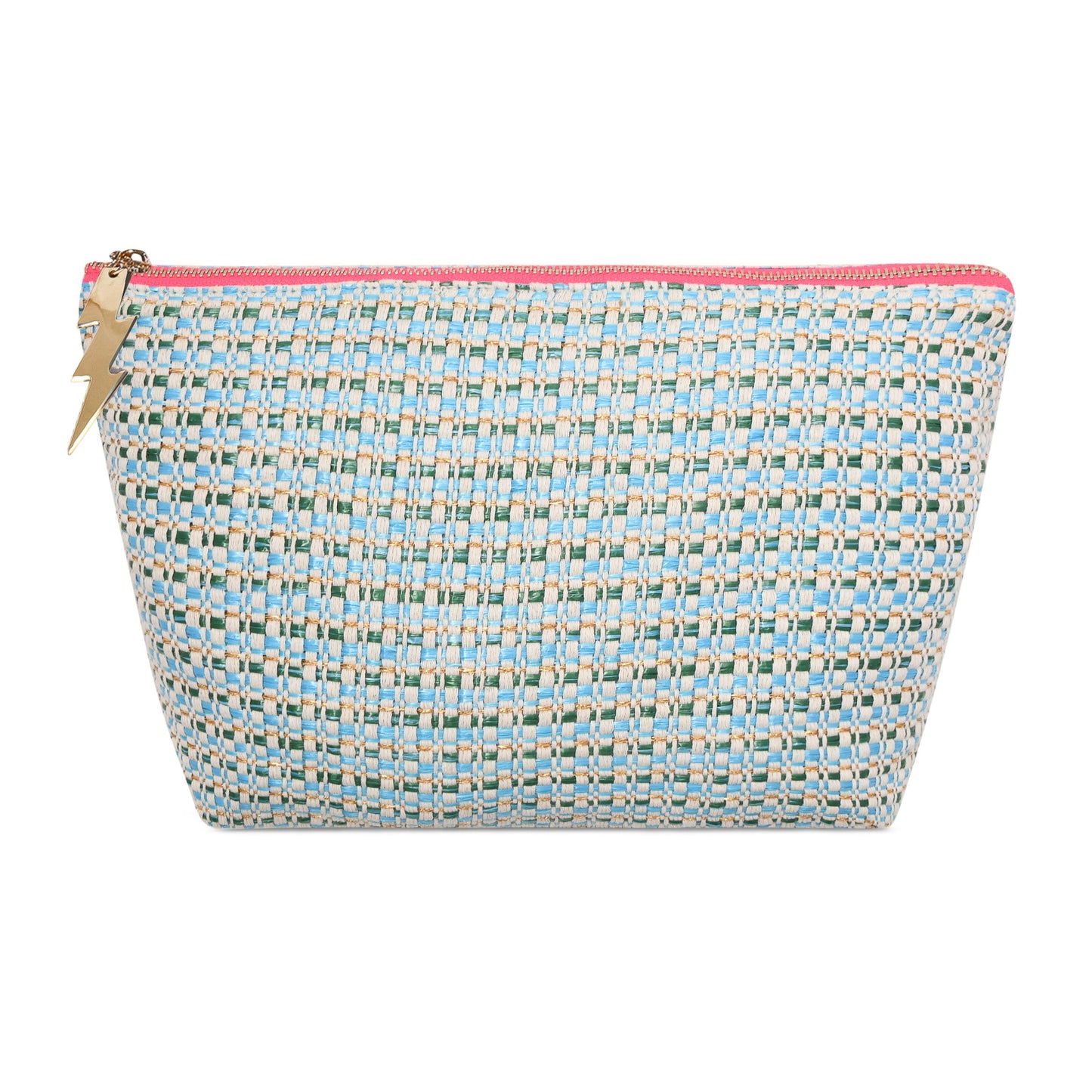 LARGE TURQUOISE WOVEN POUCH