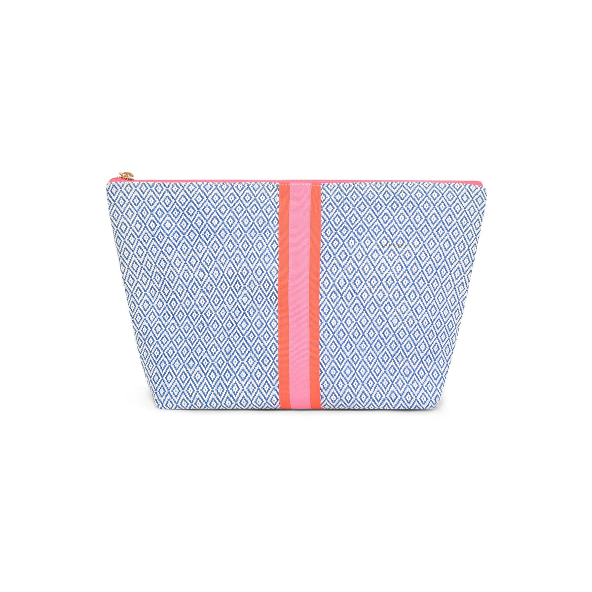 LARGE BLUE DIAMOND BAG with PINK Cockatoo