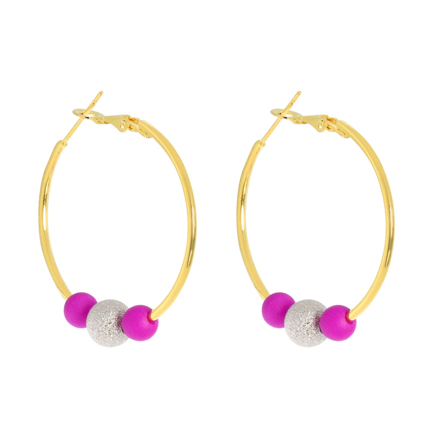 MEDIUM DISCO HOOPLA EARRINGS - PURPLE/SILVER Cockatoo