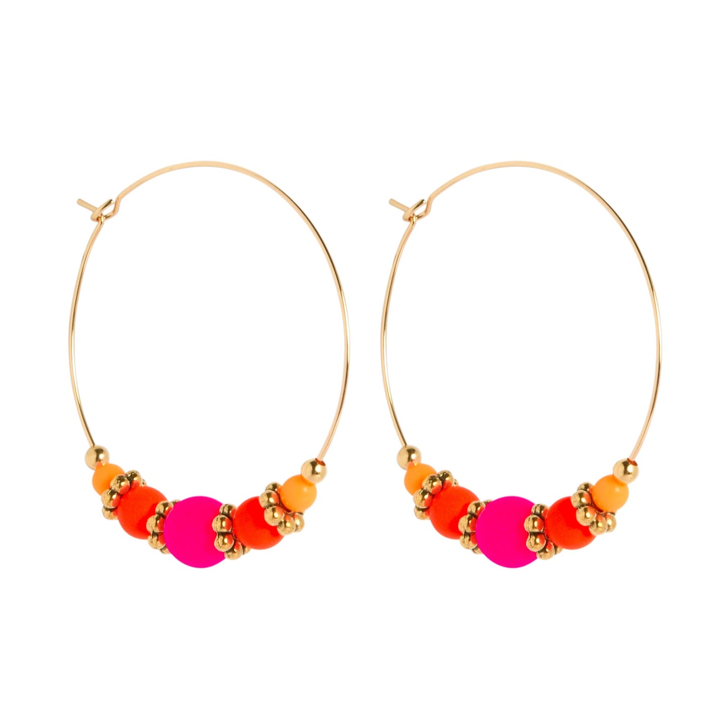 HALF BEADED CIRQUE HOOPS - NEONS