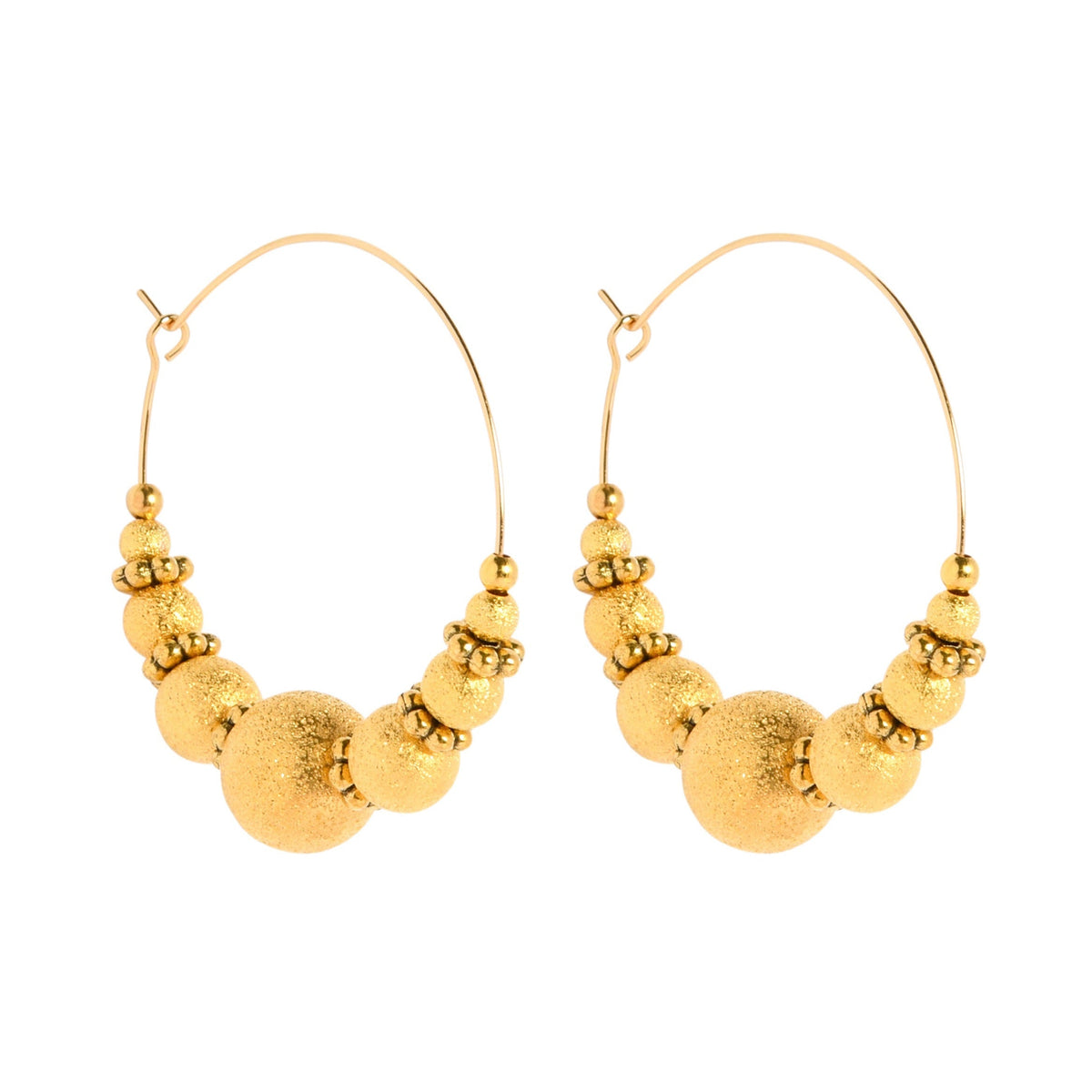 HALF BEADED CIRQUE HOOPS - GOLDEN Cockatoo