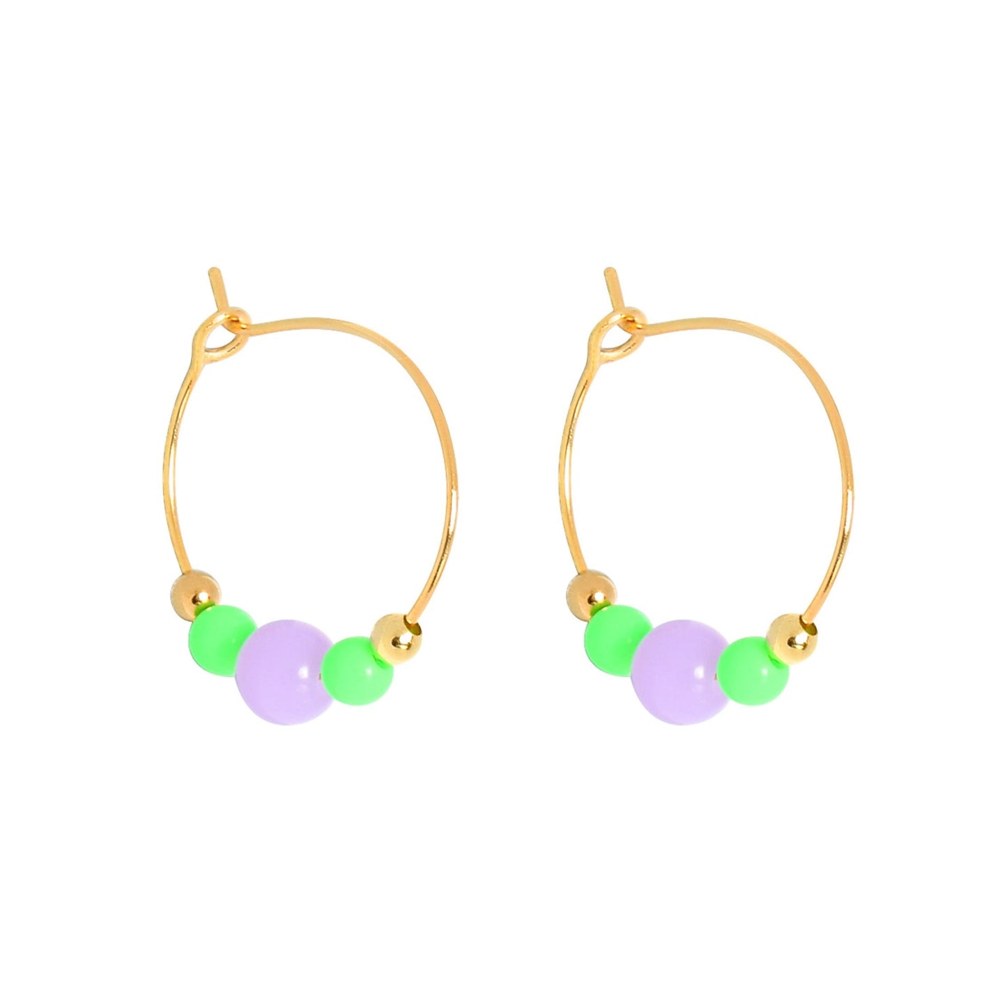 COLOURPOP EARRINGS - GREEN/LILAC Cockatoo