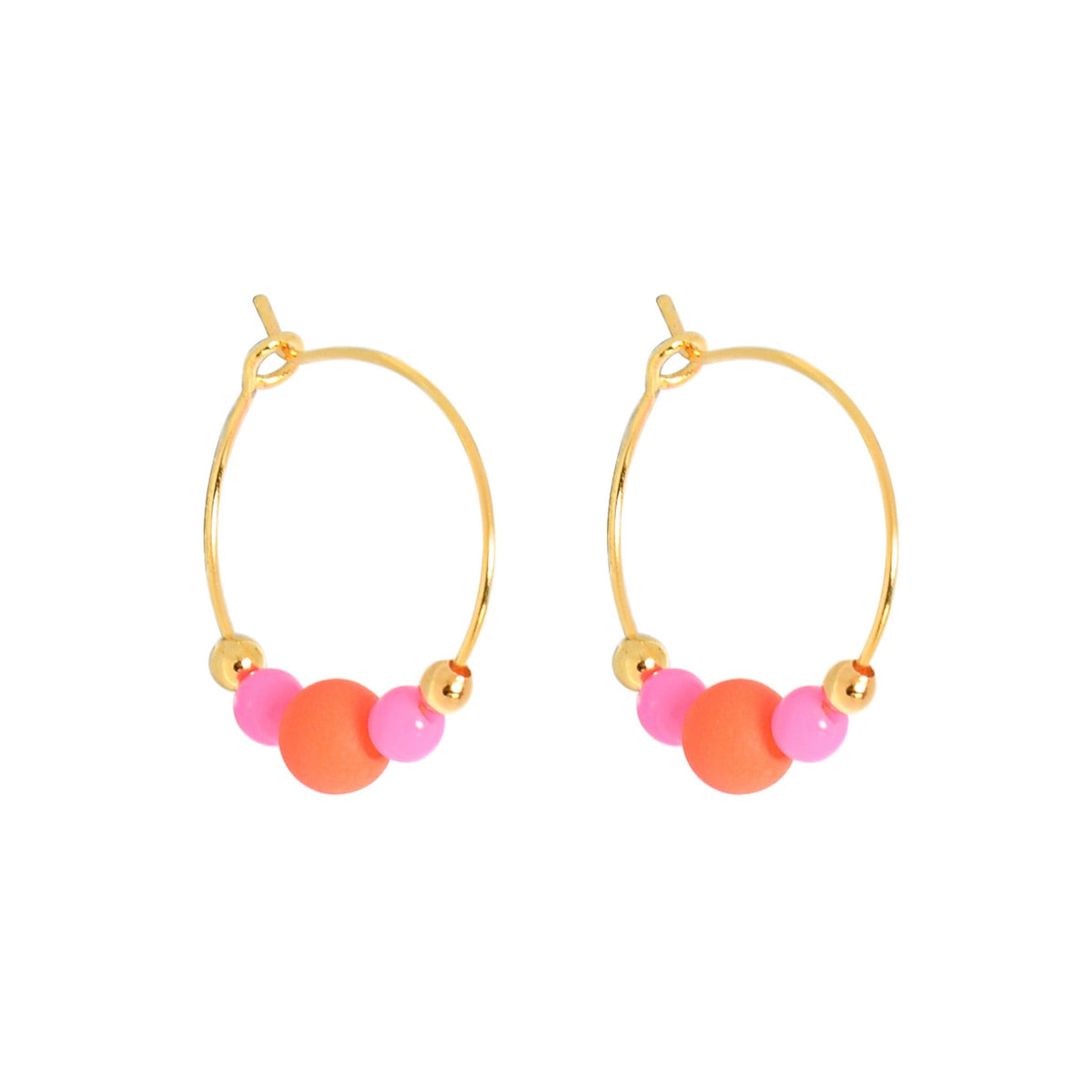 COLOURPOP EARRINGS - HOTPINK/ORANGE Cockatoo