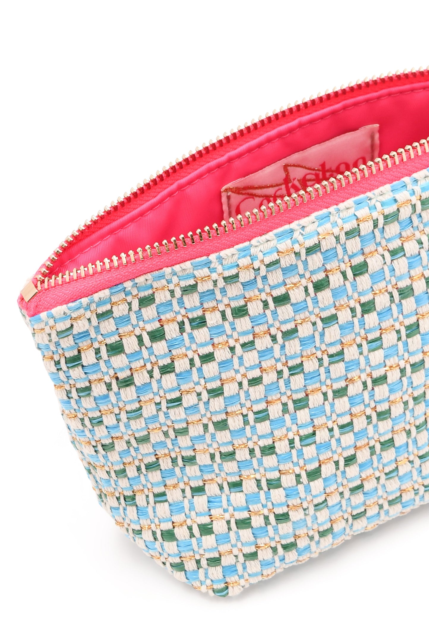 SMALL WOVEN TURQUOISE BAG Cockatoo