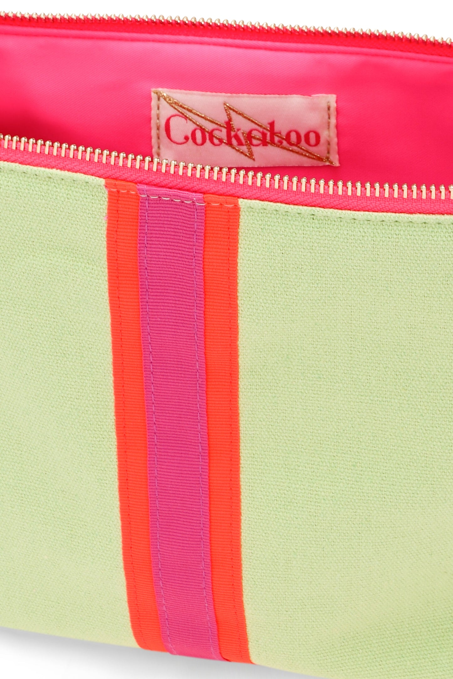LARGE LUCKY STRIPE BAG - LIGHT GREEN Cockatoo
