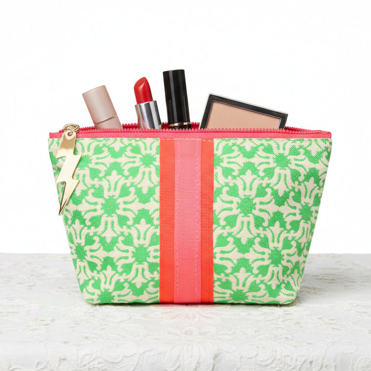 SMALL GREEN & CREAM BAG WITH STRIPE Cockatoo