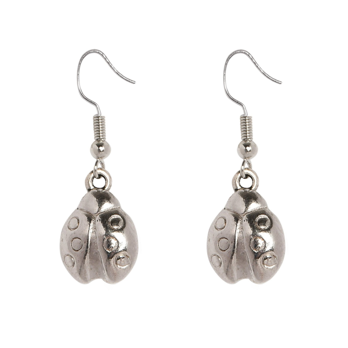 LADYBIRD DROPLET EARRINGS -SILVER Cockatoo