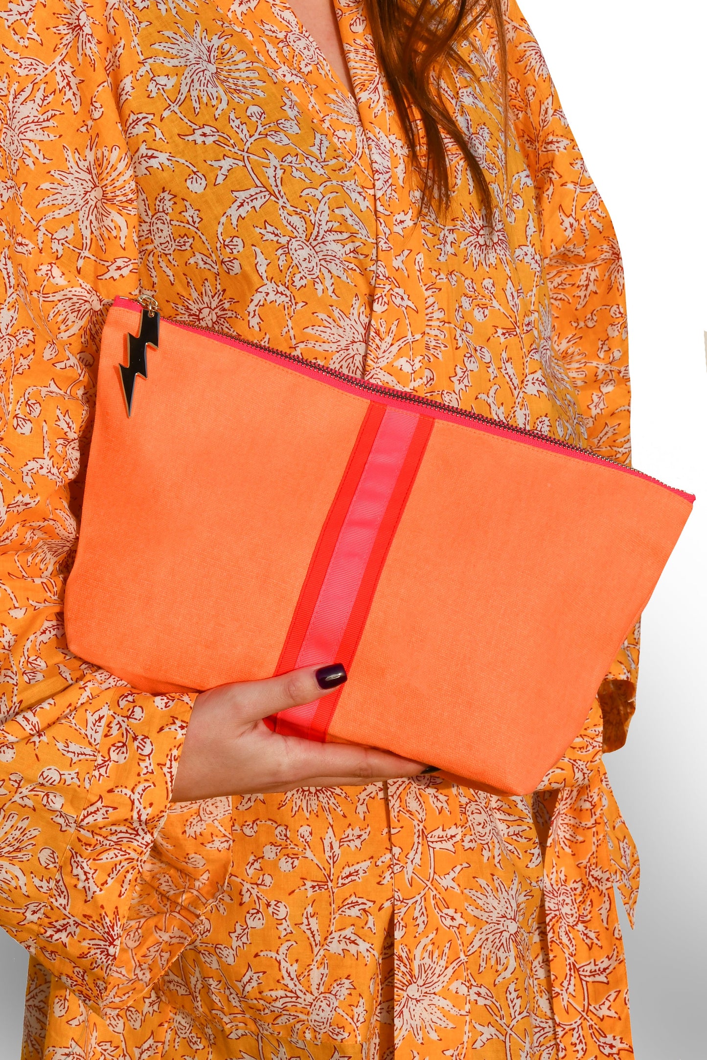 LARGE LUCKY STRIPE BAG - ORANGE - Cockatoo