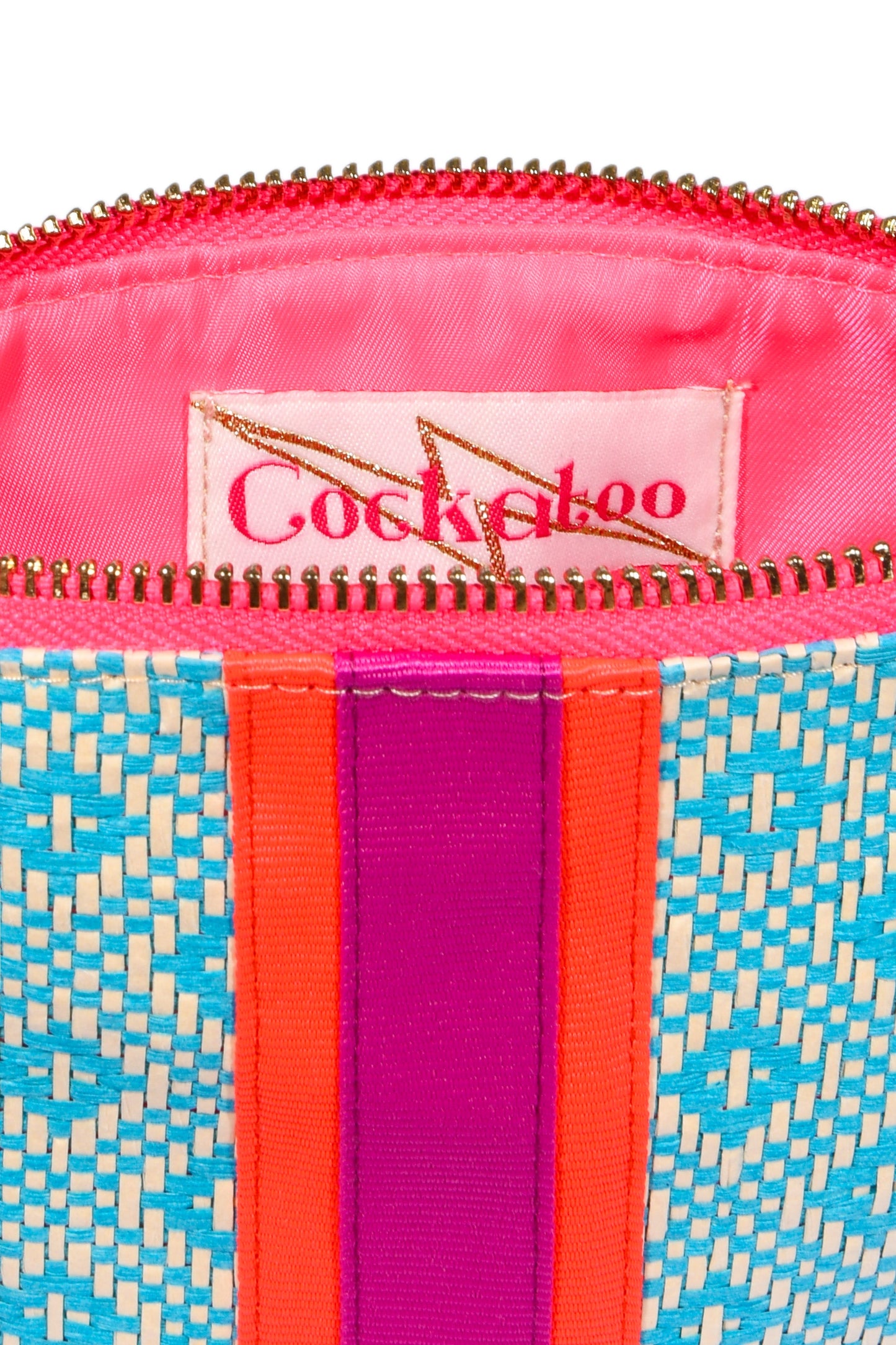 Small Turquoise Diamond Weave Bag - Cockatoo