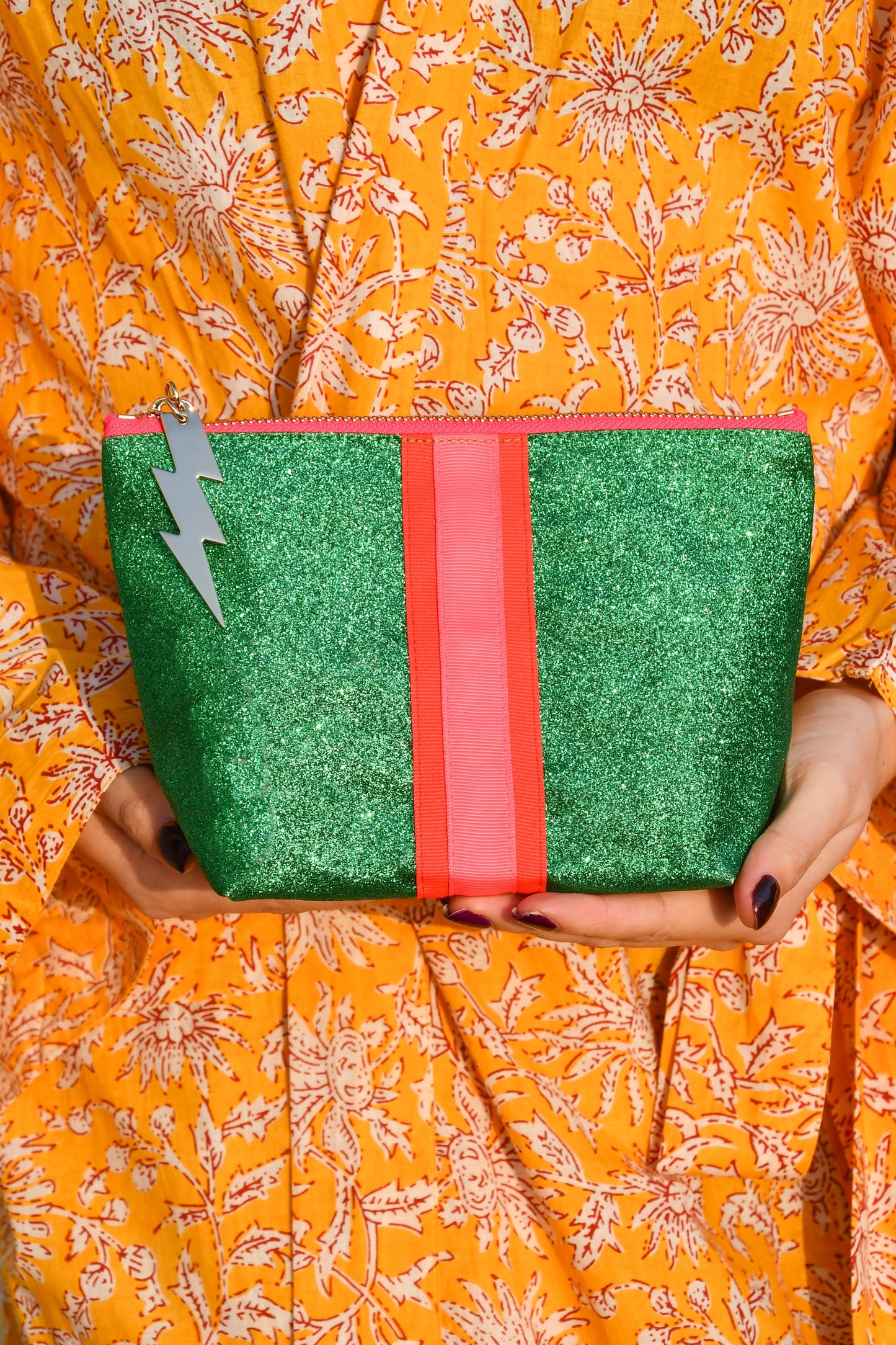 SMALL SUMMER GREEN GLITTER BAG - Cockatoo