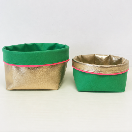 Reversible Storage Pot| Green/Gold
