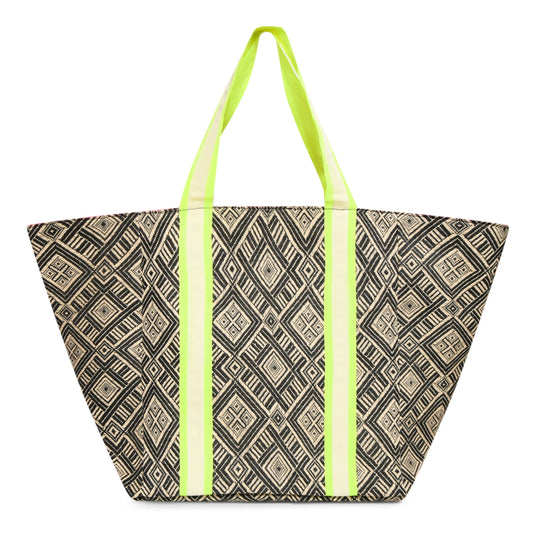 GEO LUX BEACH BAG - BLACK AND YELLOW