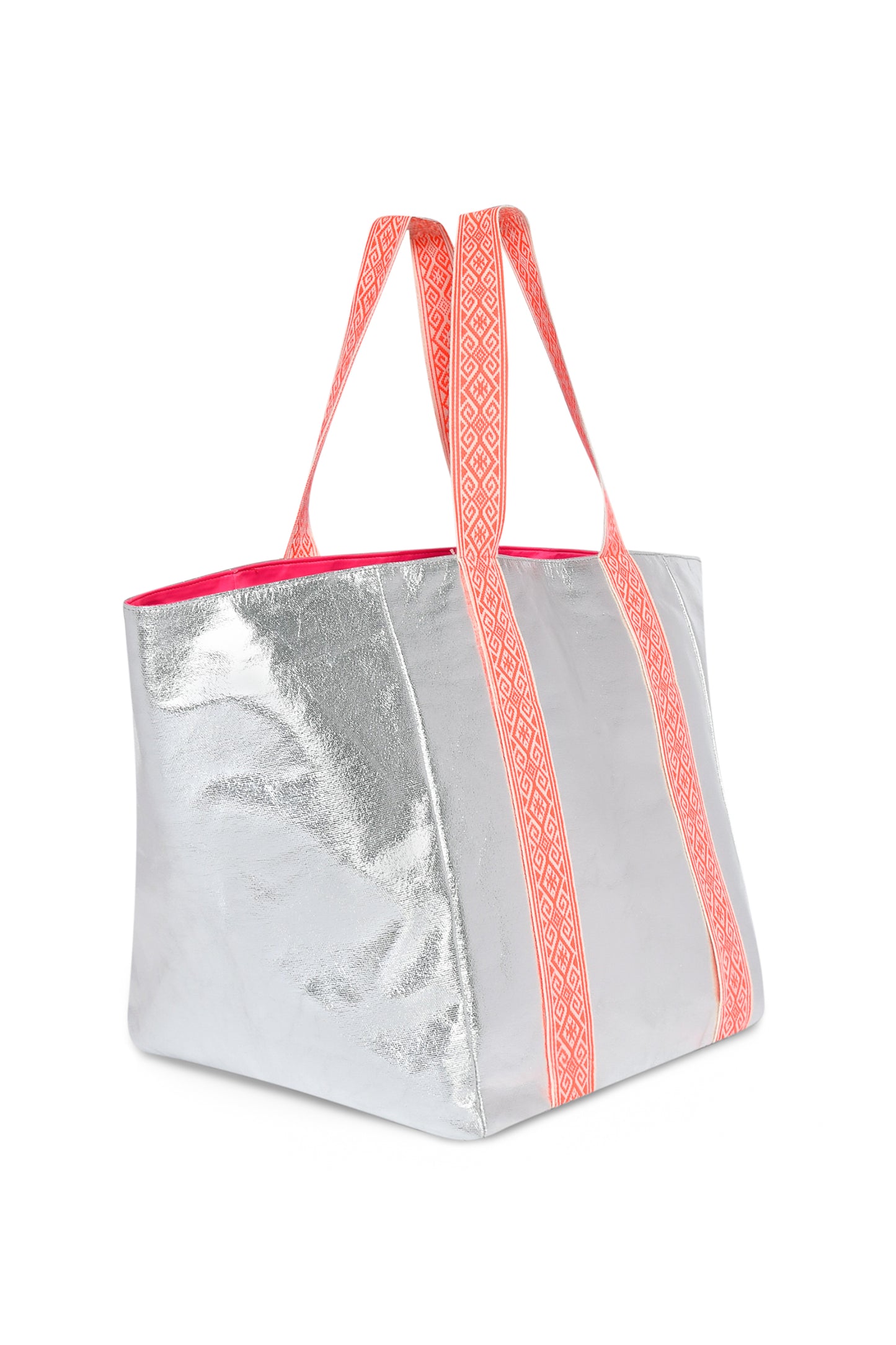 SHEENY SILVER BEACH BAG