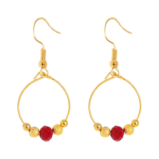 BIRDIE EARRINGS - FACETED RED