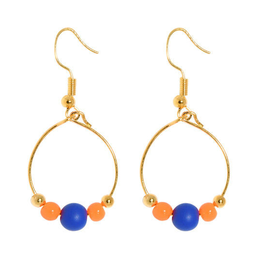 BOPPER EARRINGS - BLUE/ORANGE