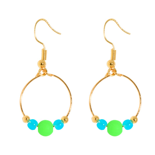 BOPPER EARRINGS - GREEN/AQUA